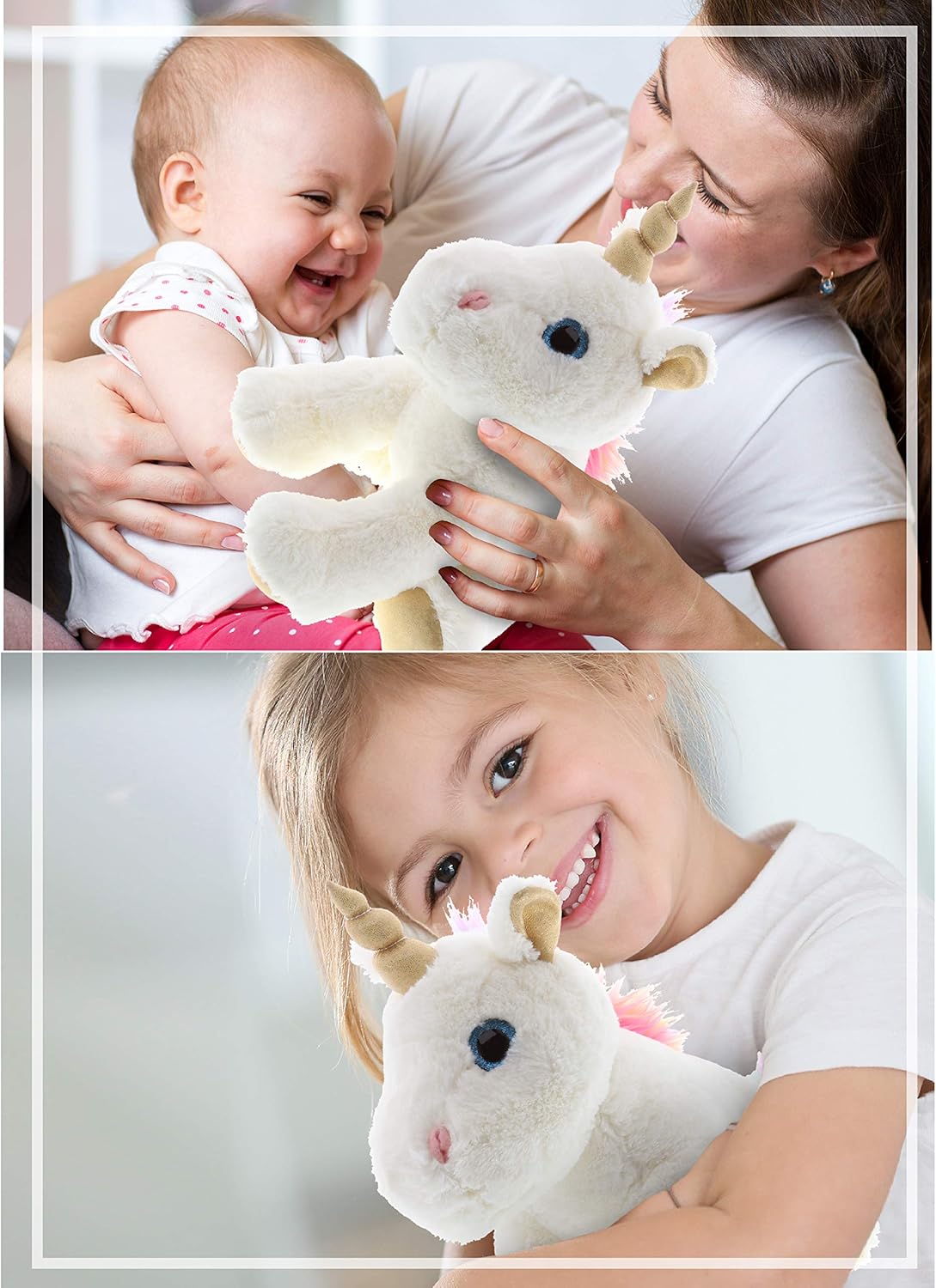DolliBu White Gold Unicorn Plush 115 Inch