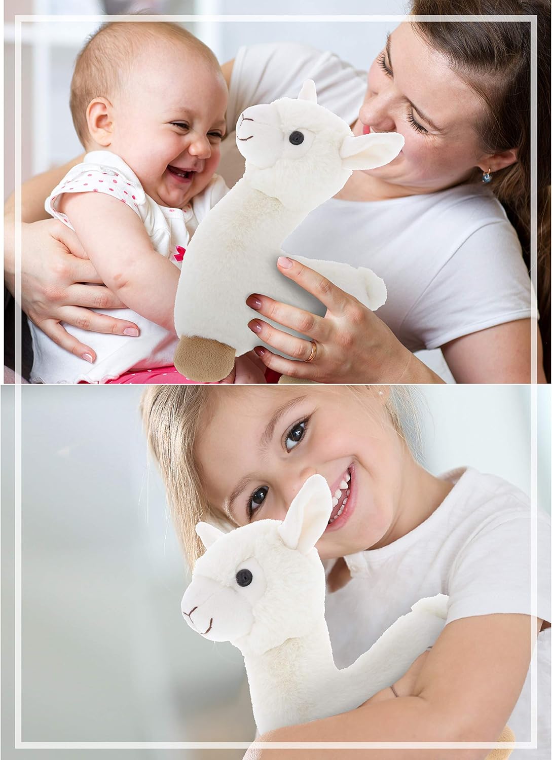 DolliBu White Llama Plush Stuffed Animal 11 Inches