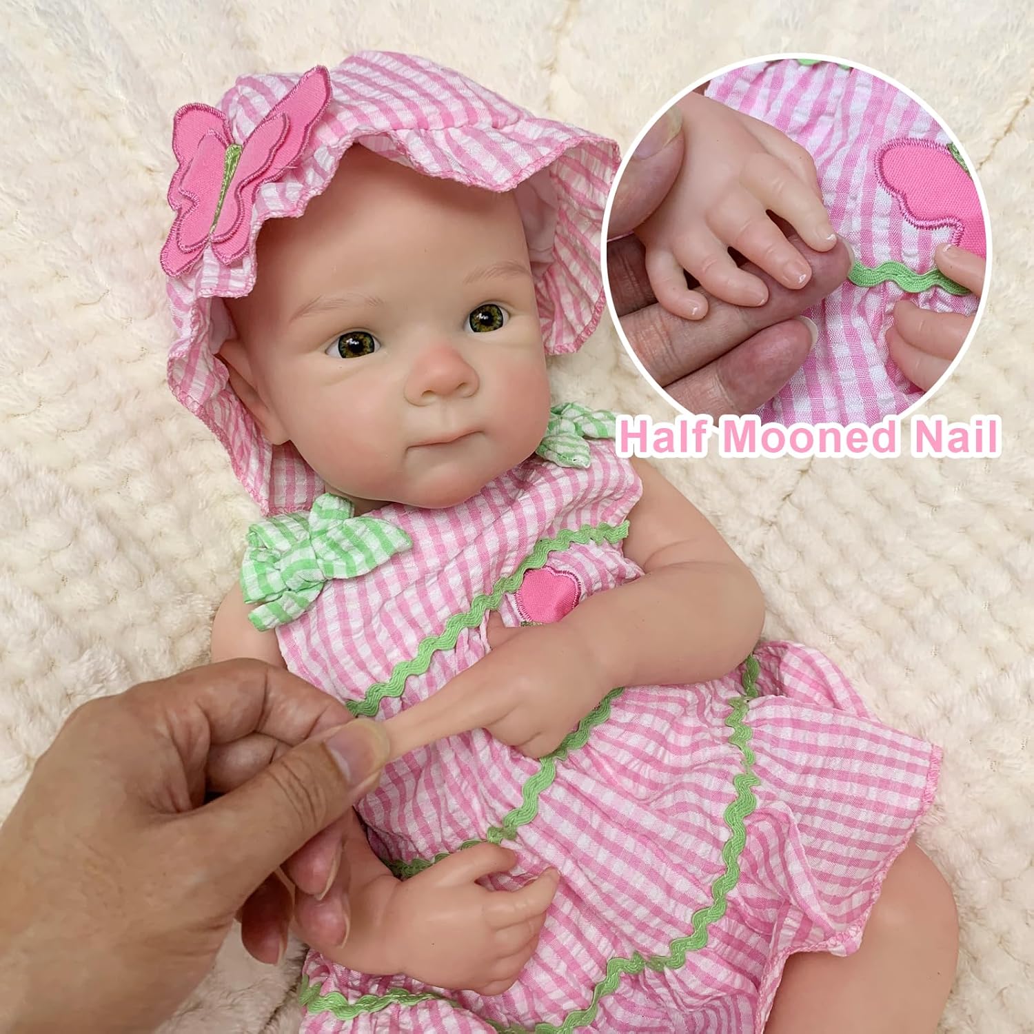 OtardDolls 18 Inch Realistic Silicone Newborn Baby Girl Doll