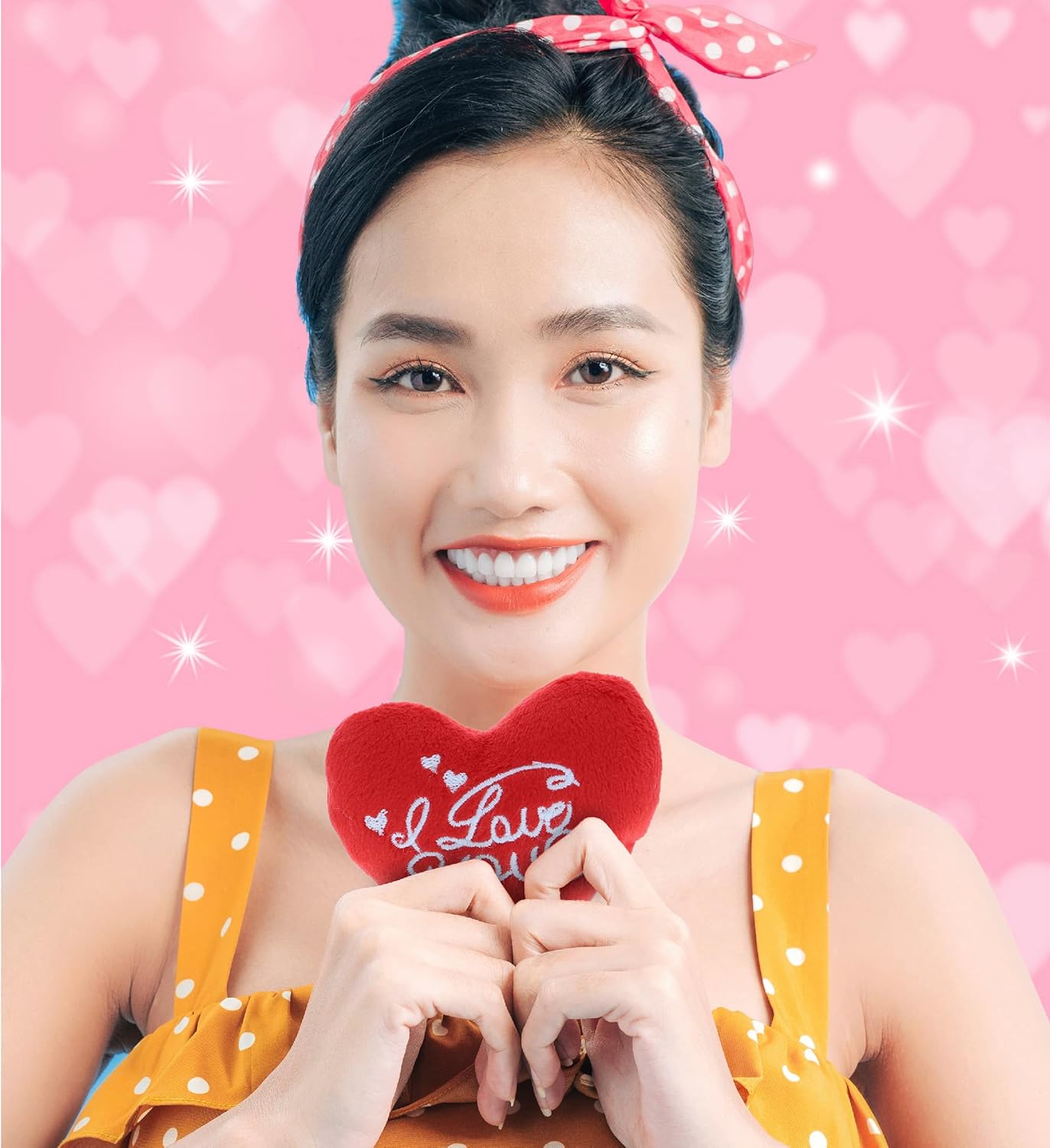 DolliBu I Love You Red Heart Plush Toy - 3 Inch Mini Stuffed Animal