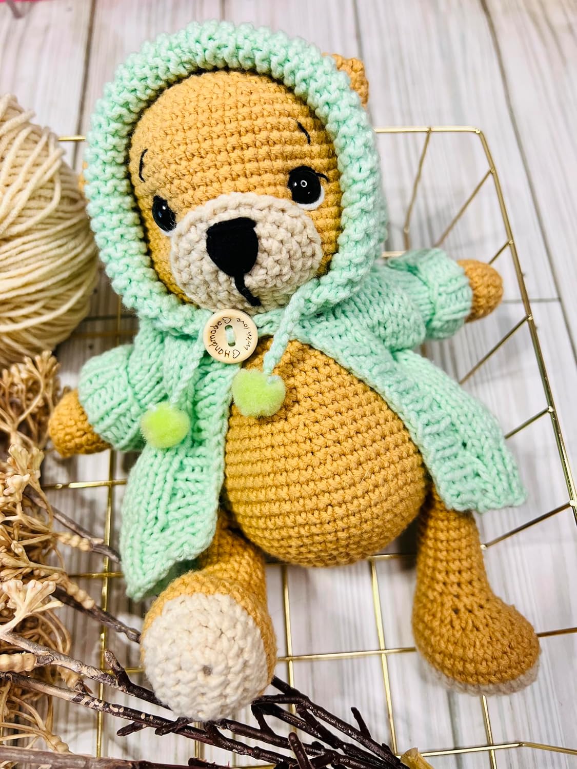 Handmade Teddy Bear Crochet Plushie Doll 10 Inches