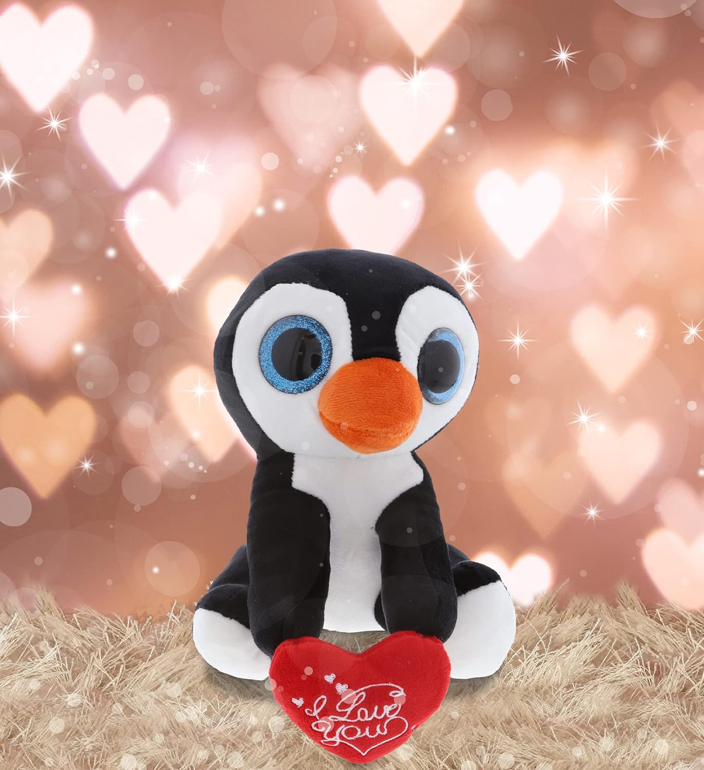 DolliBu I Love You Valentine Penguin Plush 8 Inch