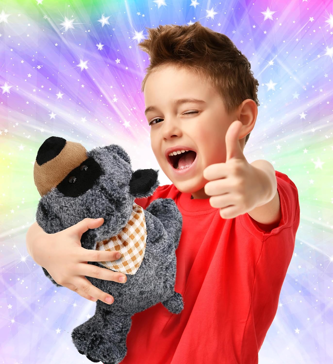DolliBu Laying Black Bear Plush Toy - 9 Inches