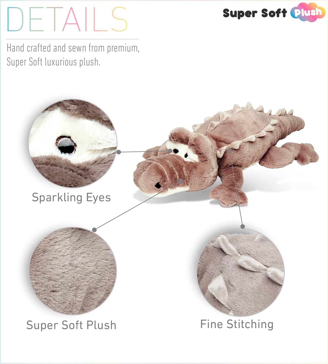 DolliBu Big Alligator Plush Pillow 33 Inch