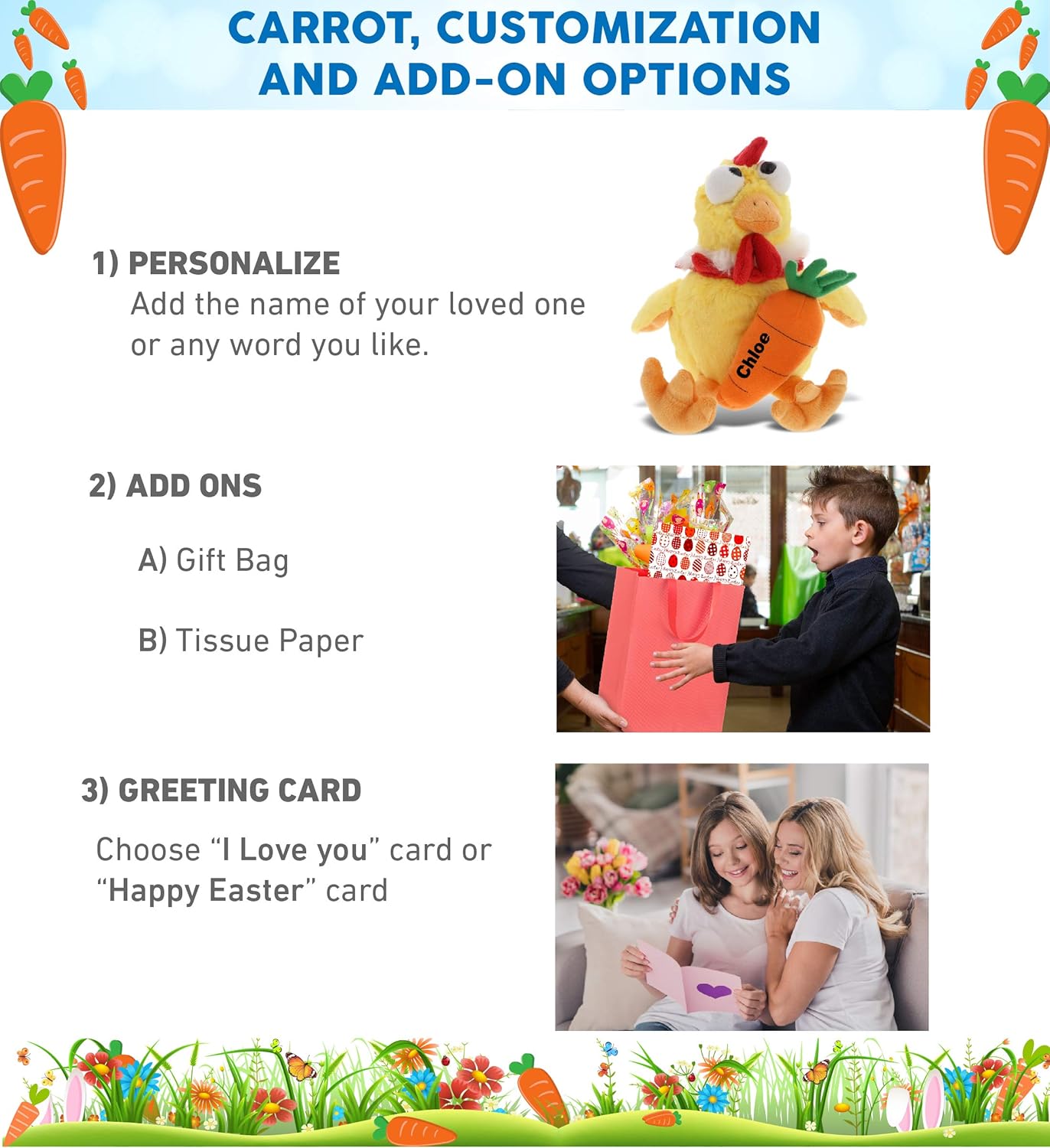 DolliBu Happy Easter Soft Plush Rooster with Carrot