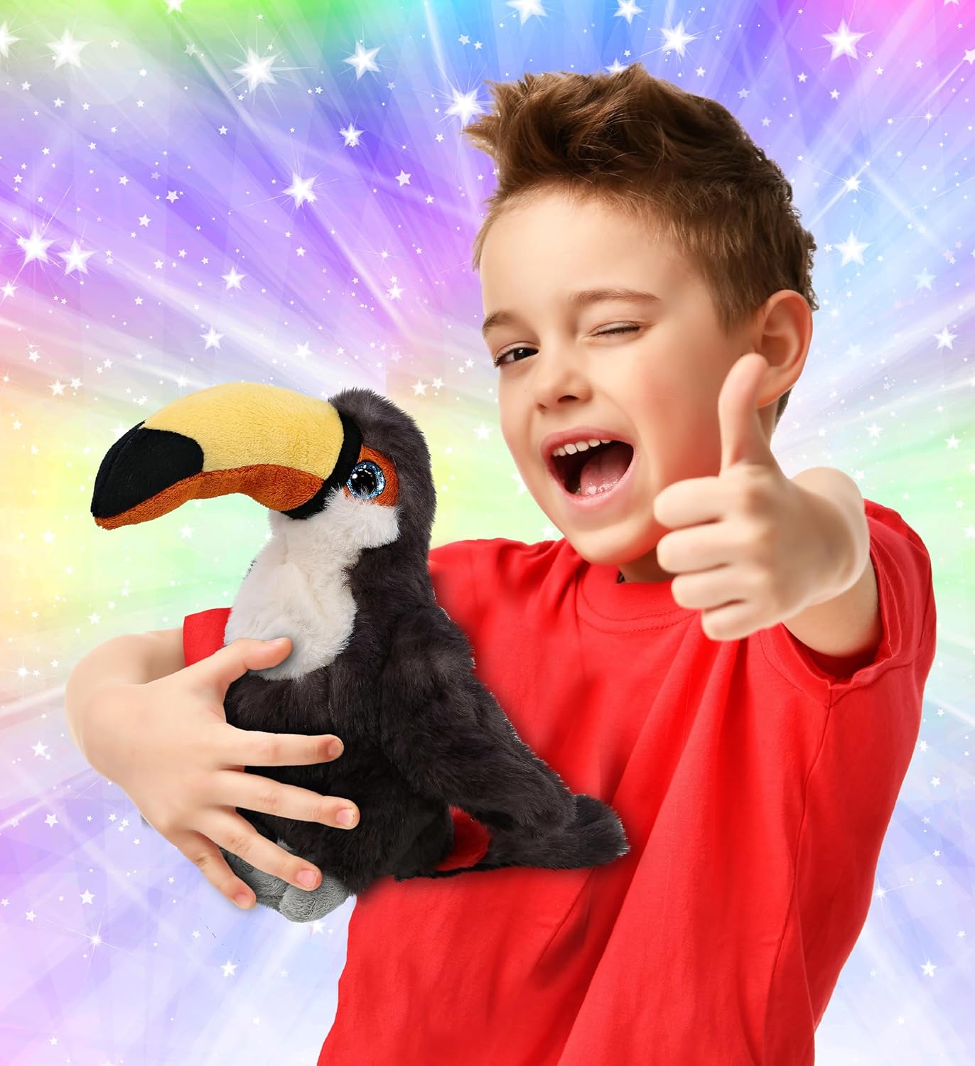 DolliBu Toucan Plush - Super Soft 8 Inch Bird Stuffed Animal