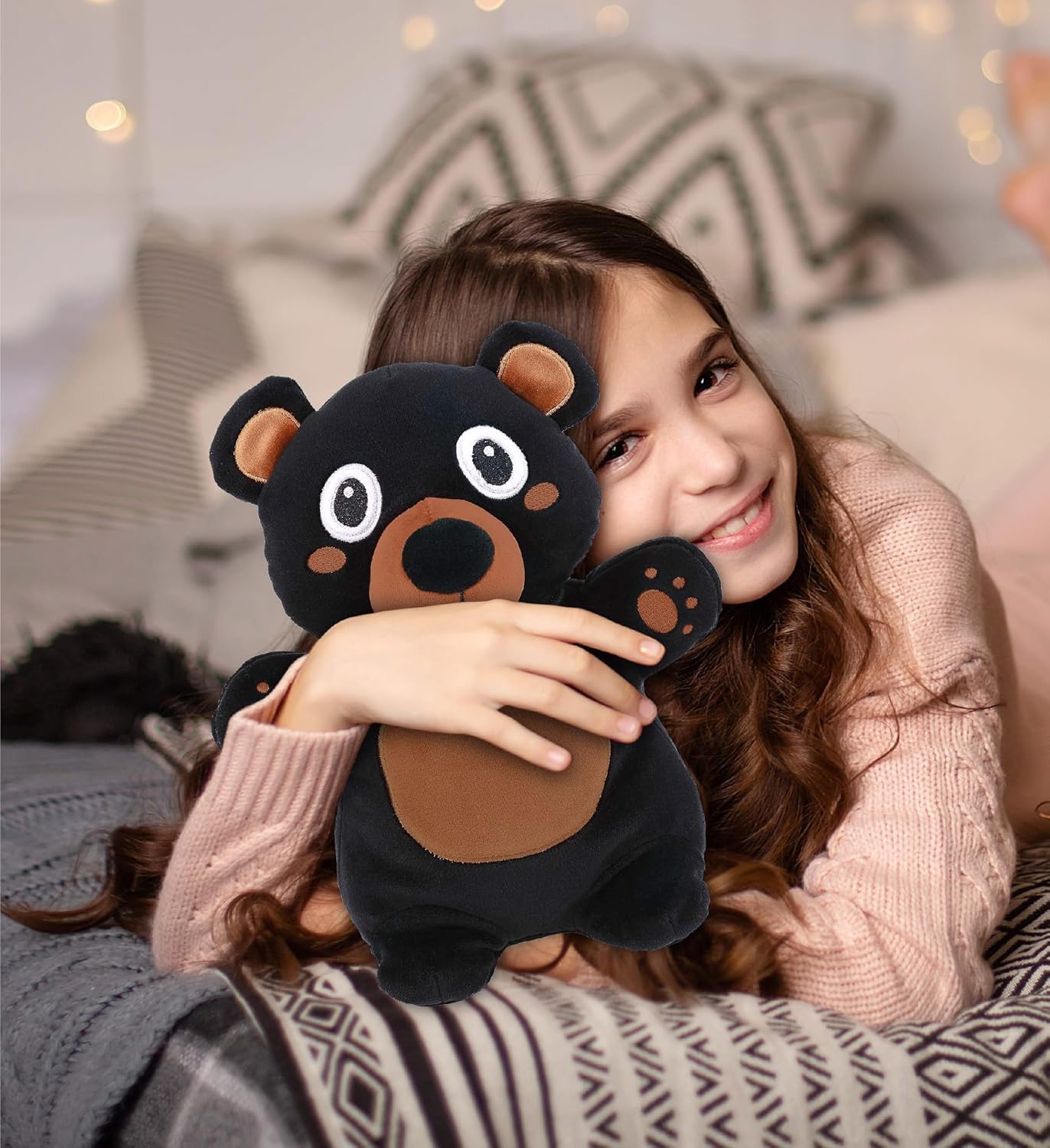 DolliBu Snug-Mooshies Standing Black Bear Plush Toy