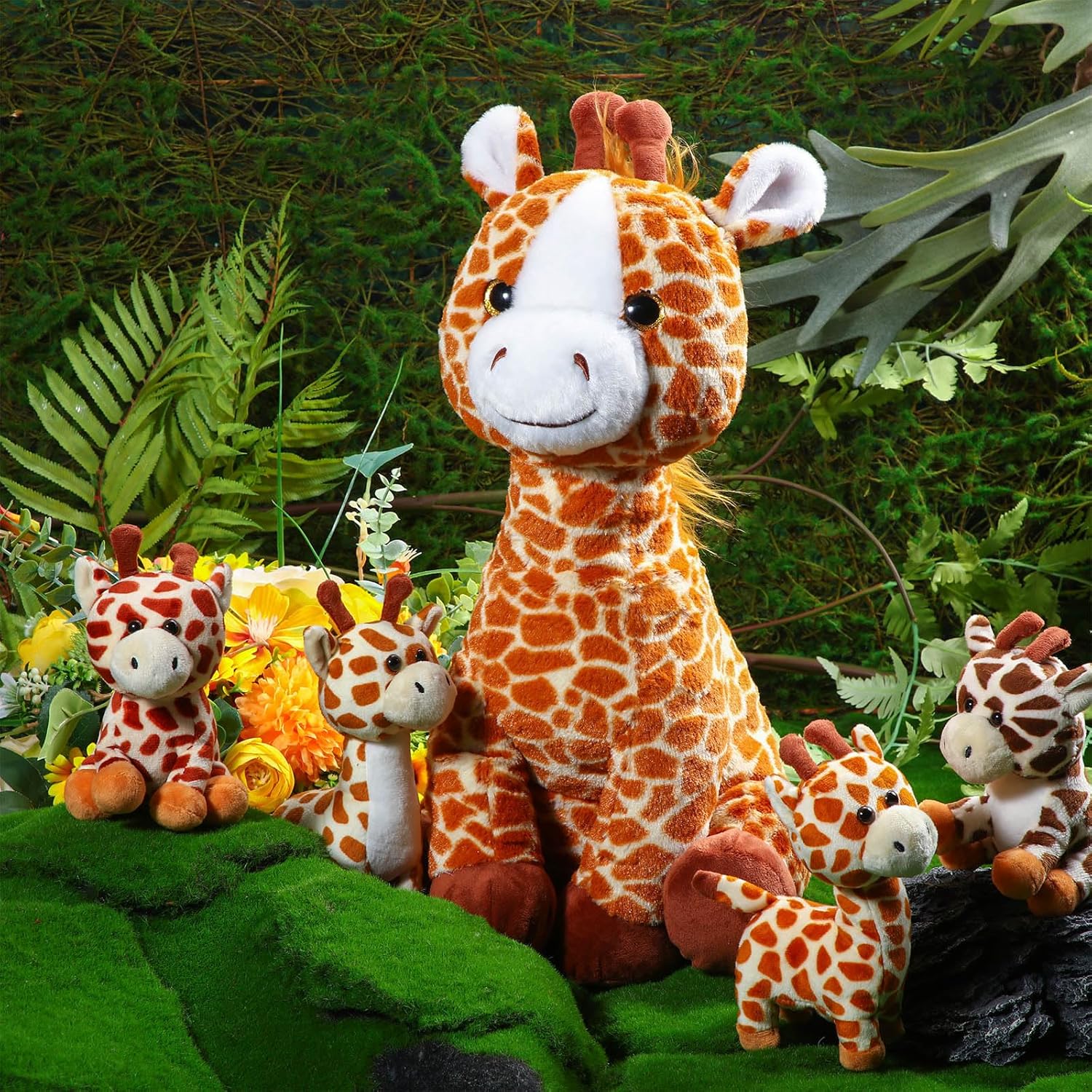 Honoson 5 Pcs Giraffe Plush Set with Babies