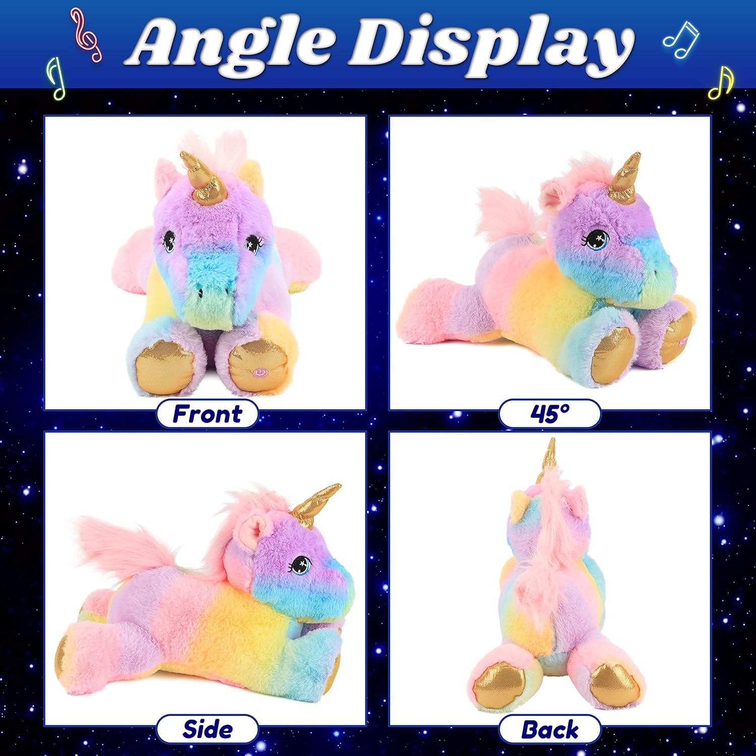 Cuteoy Musical Glowing Unicorn Plush Toy 13 Inch