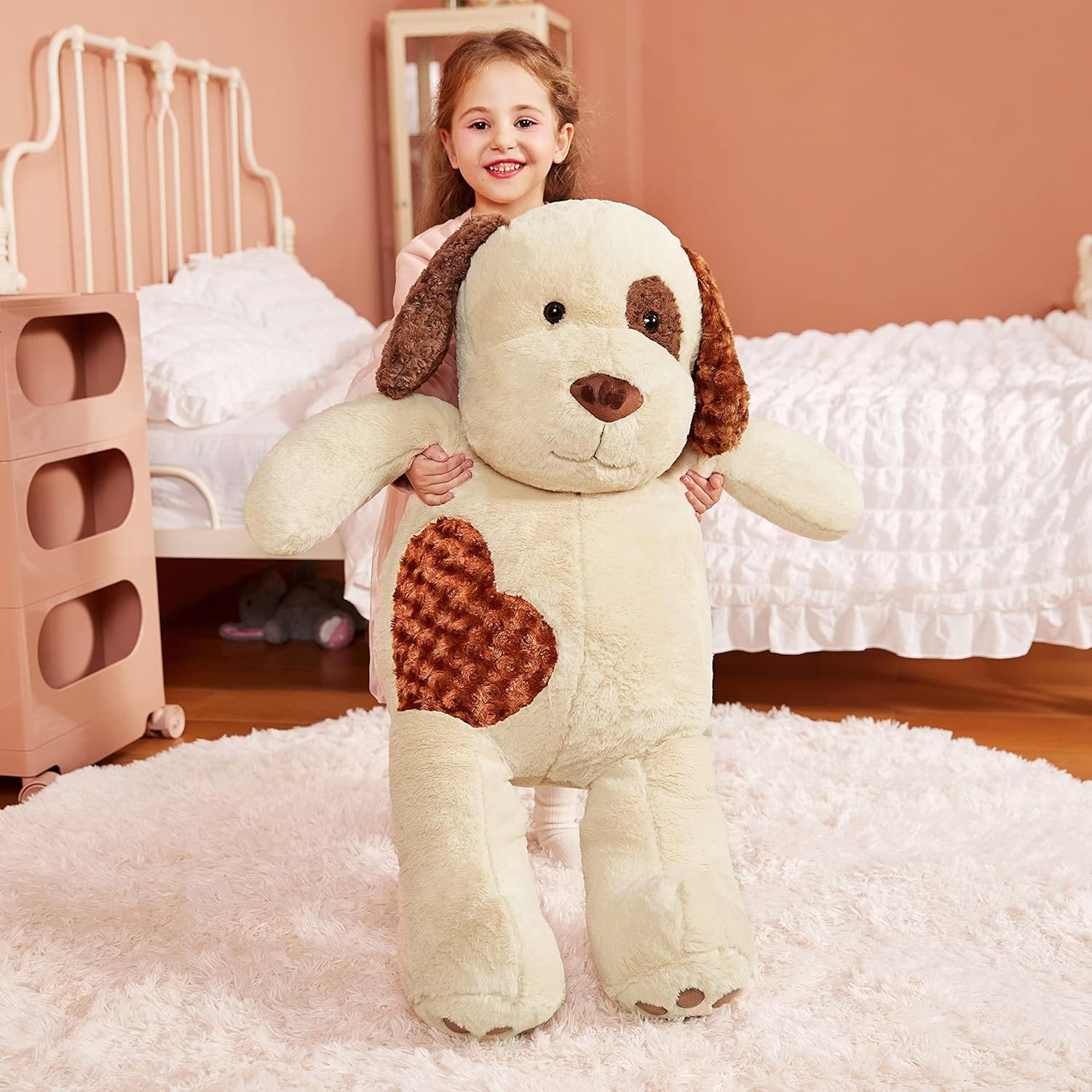 IKASA Giant Dog Stuffed Plush Toy - 30 Inches Light Brown