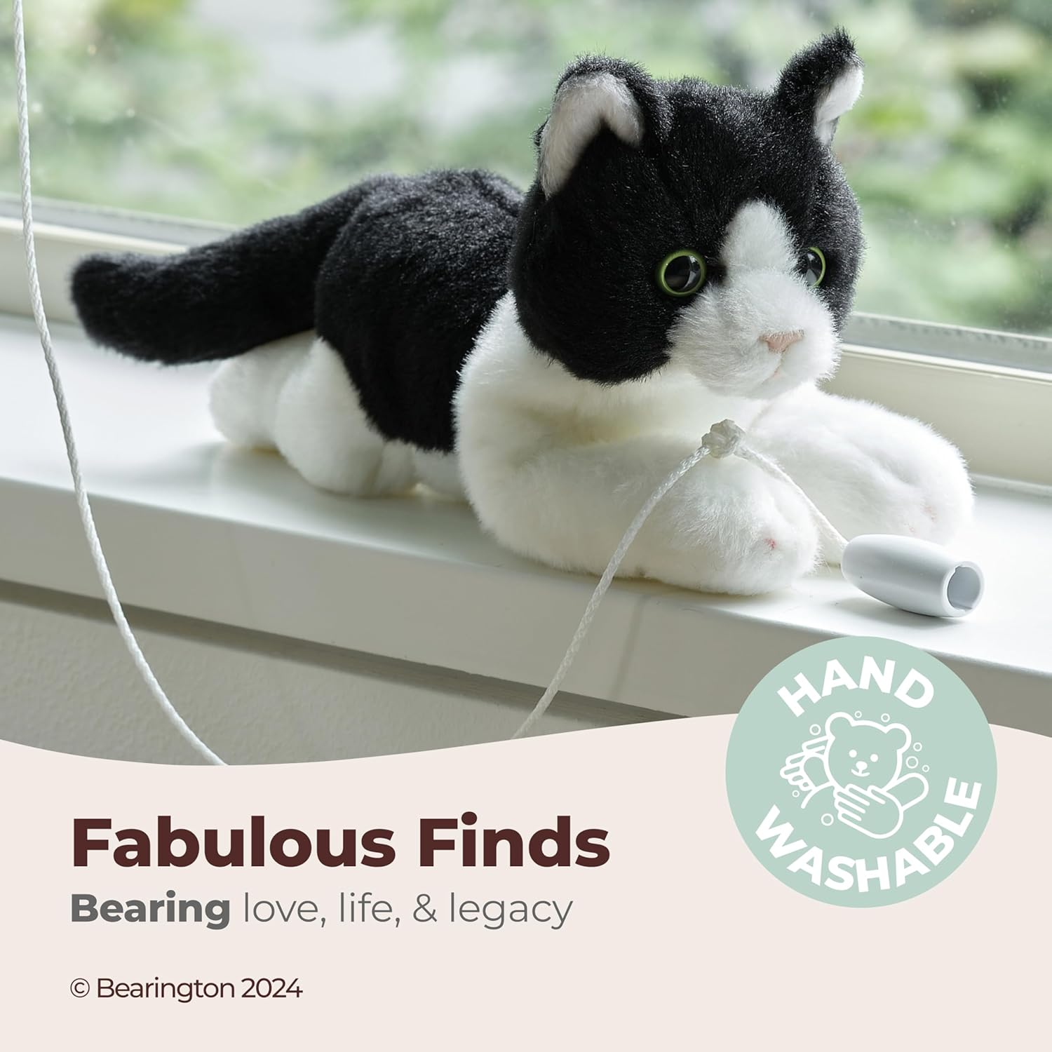 Bearington Collection Lil Domino 8 Inch Plush Cat