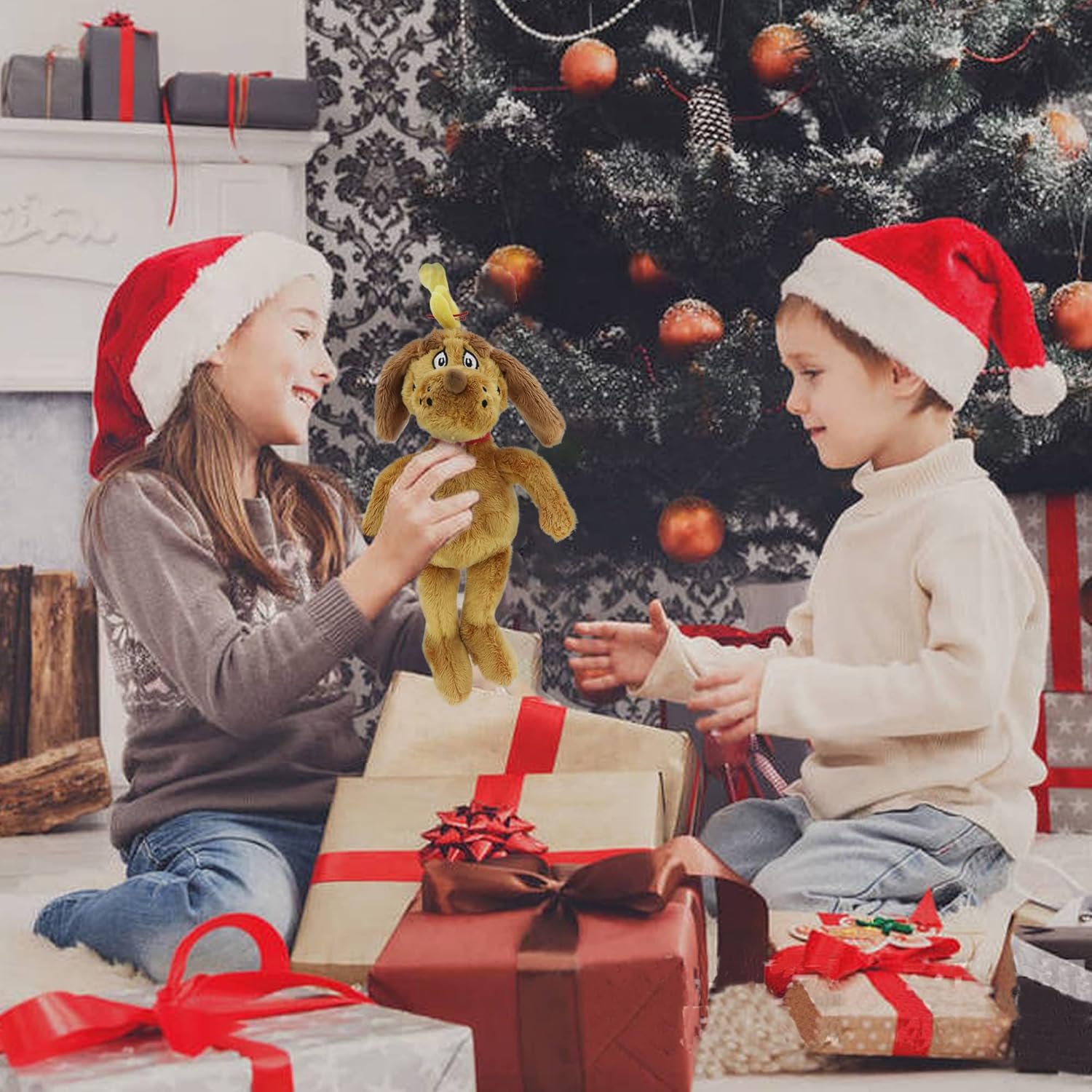 RELIGES Christmas Green Monster Plush Toy for Kids