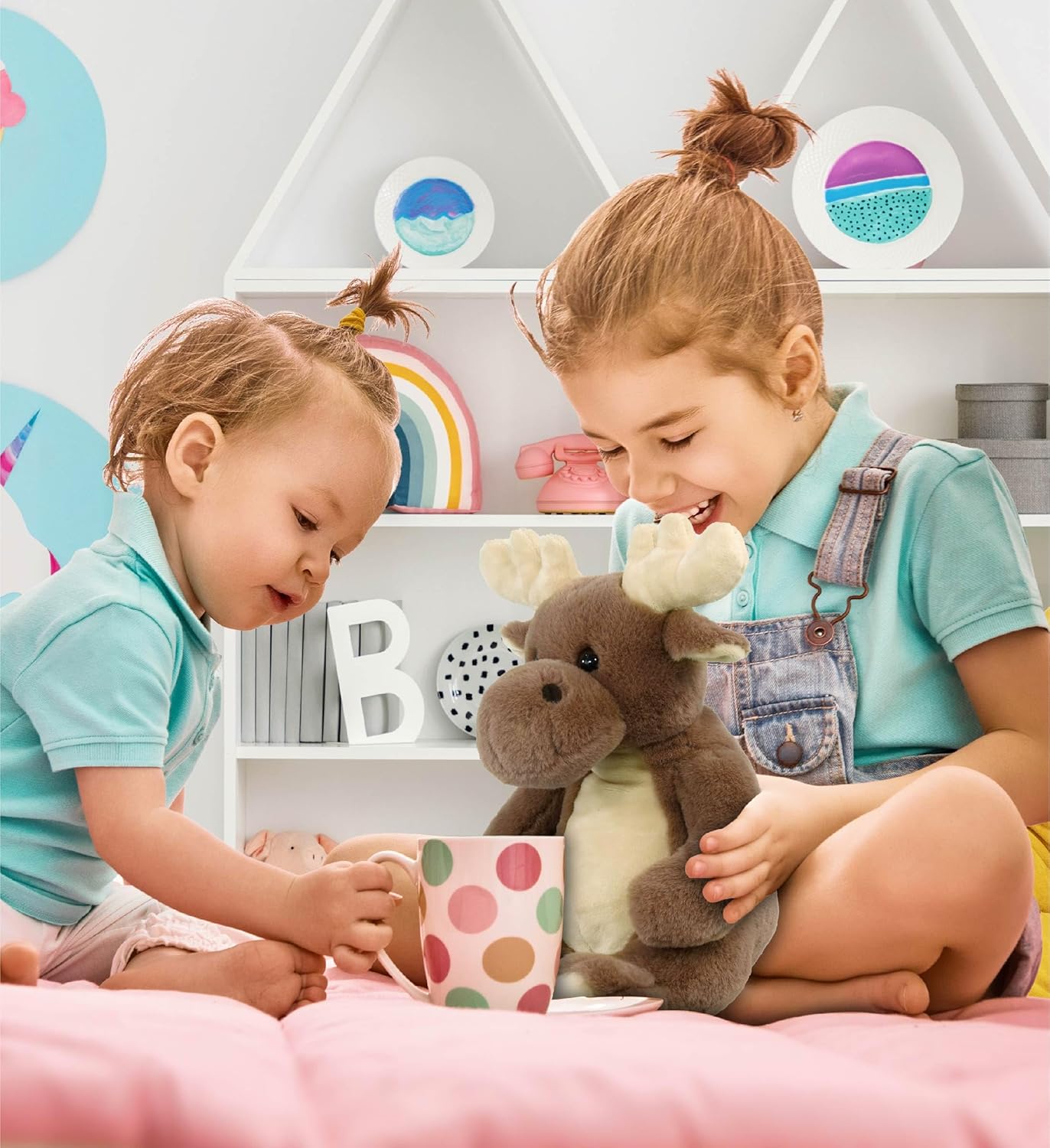 DolliBu Super Soft Moose Plush Toy - 9 Inches