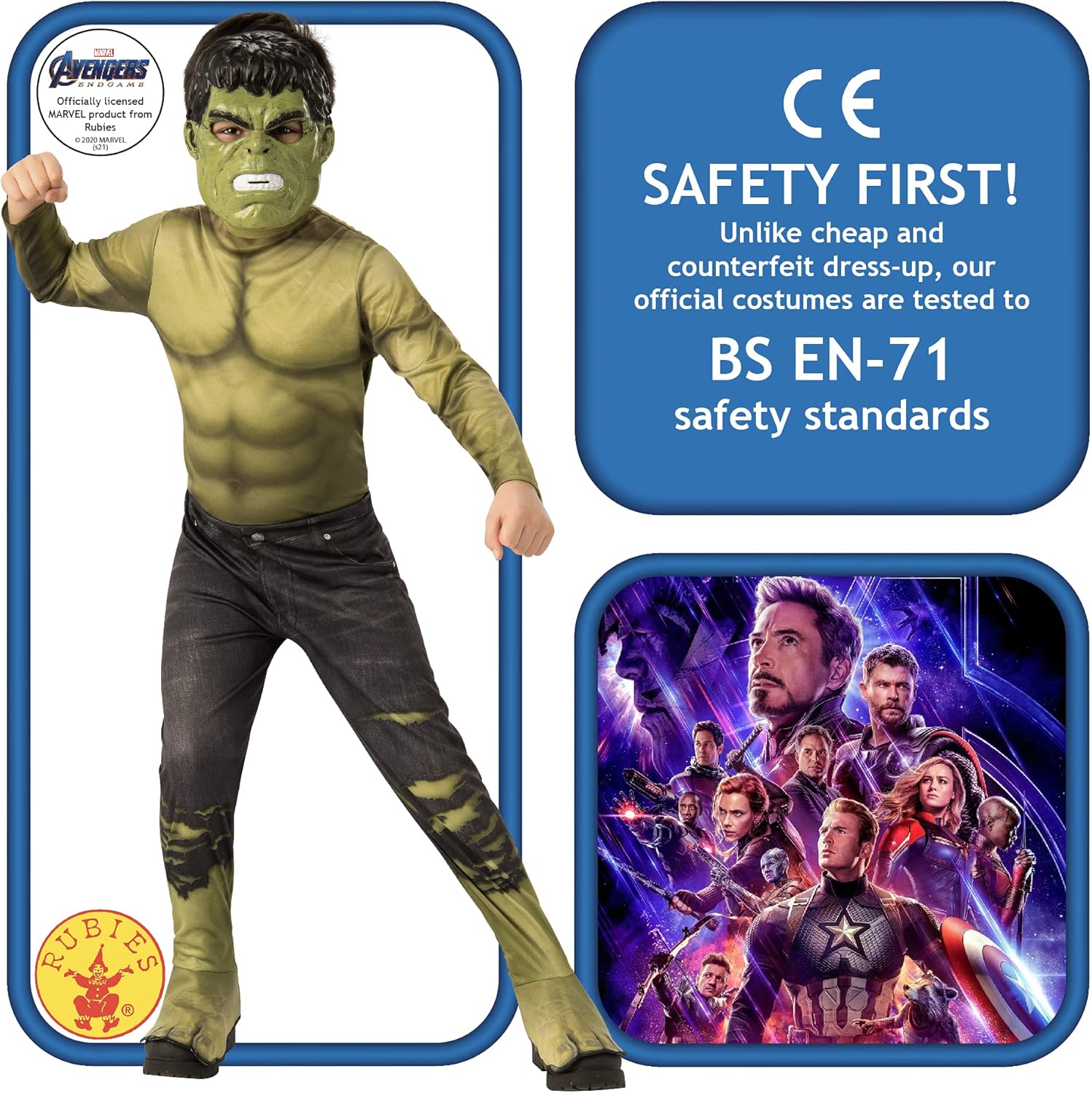 Rubies Hulk Costume Mask for Kids Large