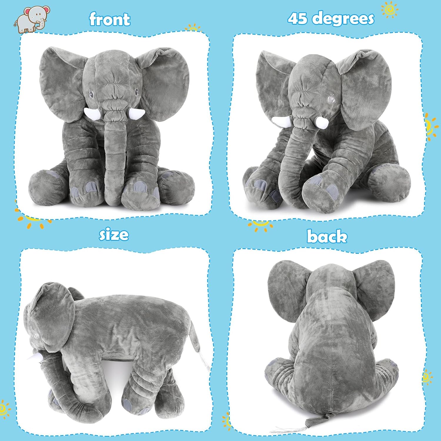 Yulejo Giant Gray Elephant Plush Toy 157 Inch