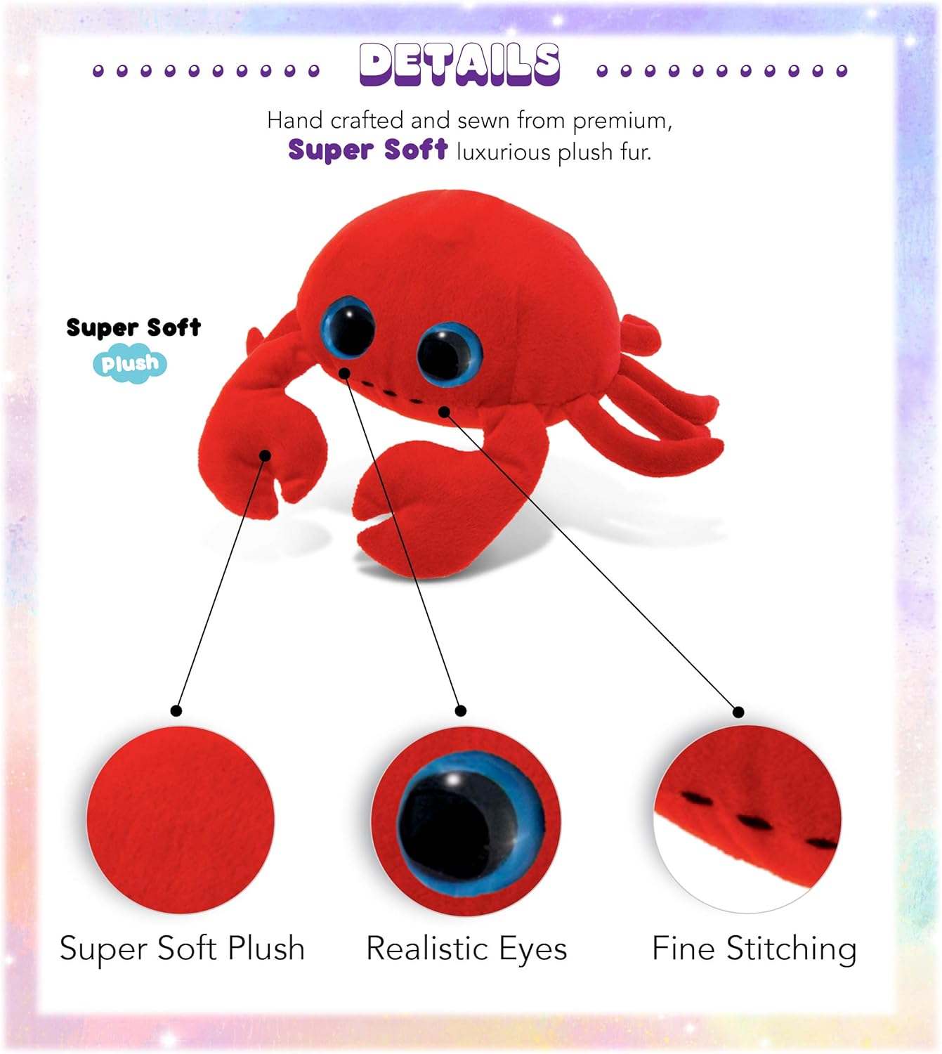 DolliBu Big Eye Red Crab Plush 6 Inch 1