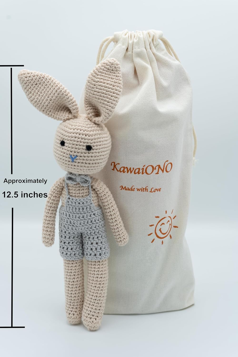 KawaiOnO Bunny Dad Cream Blue Handmade Plushie Doll