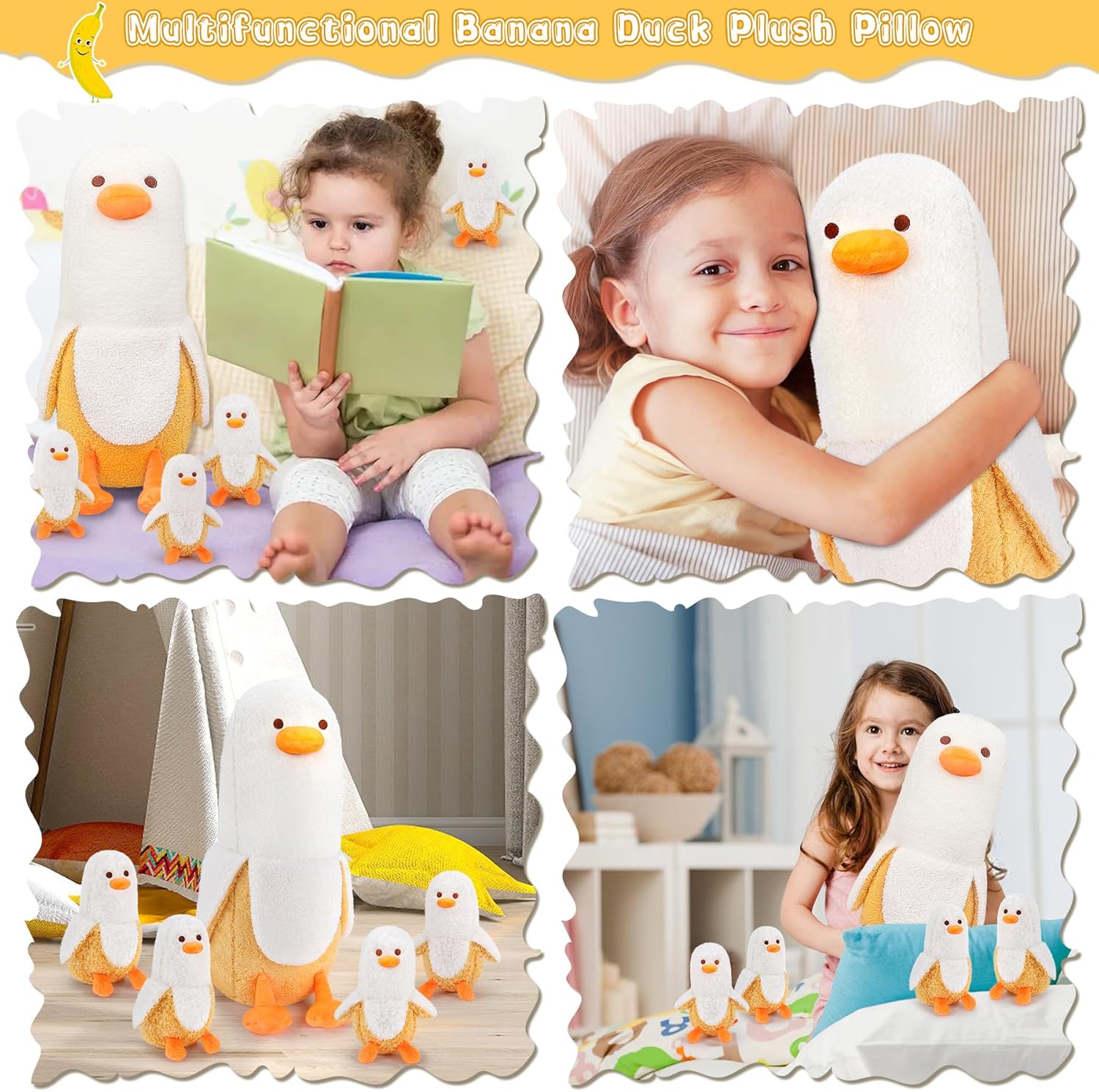 Auspicious Beginning Banana Duck Plush Family Set