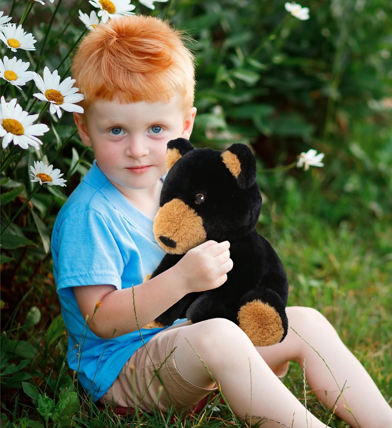 DolliBu Black Bear Plush Toy 9 Inches Soft and Realistic 1