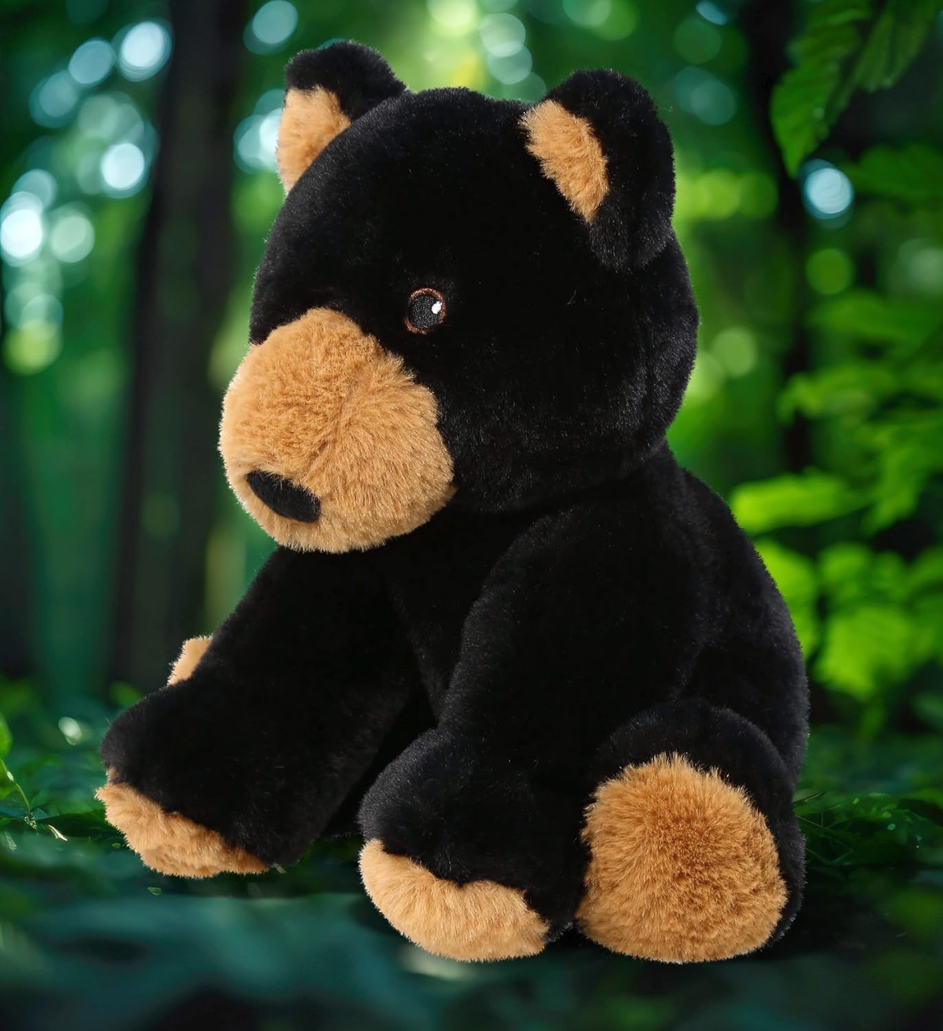 DolliBu Black Bear Plush Toy 9 Inches Soft and Realistic 1