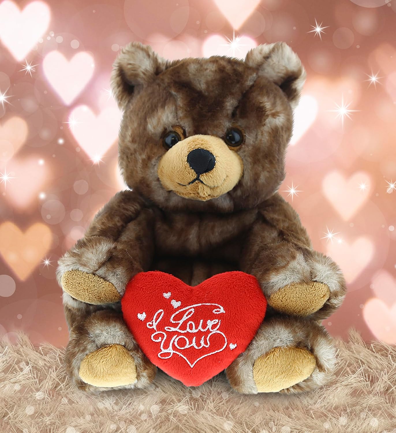 DolliBu I Love You Valentine Plush Grizzly Bear