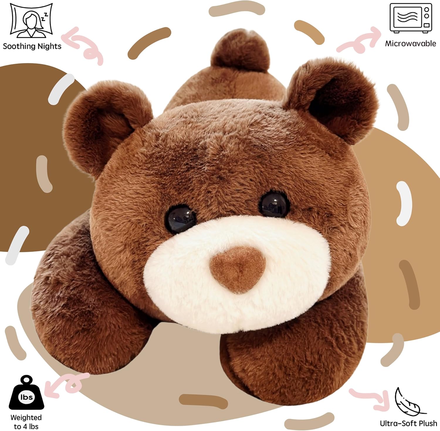 uoozii 20 Brown Bear Weighted Plush