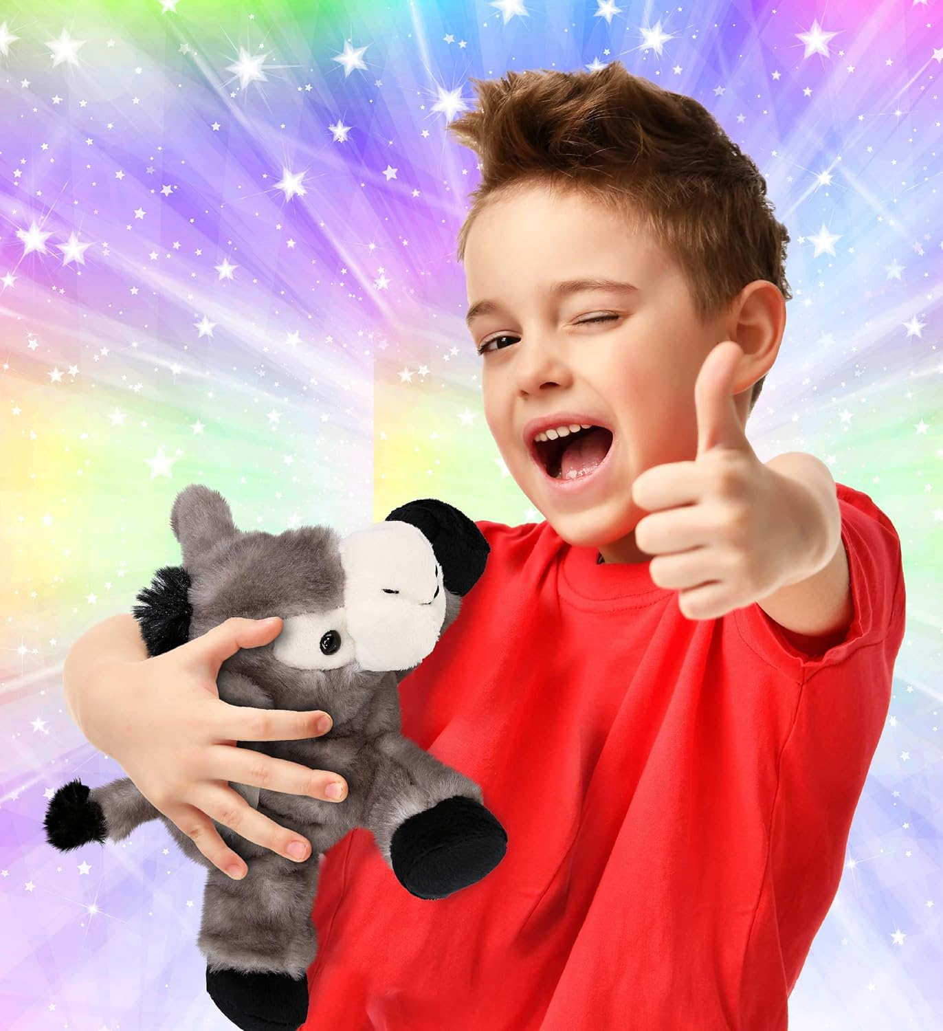 Puzzled DolliBu Plush Donkey - 9 Inch Soft Huggable Grey Stuffed Animal Toy