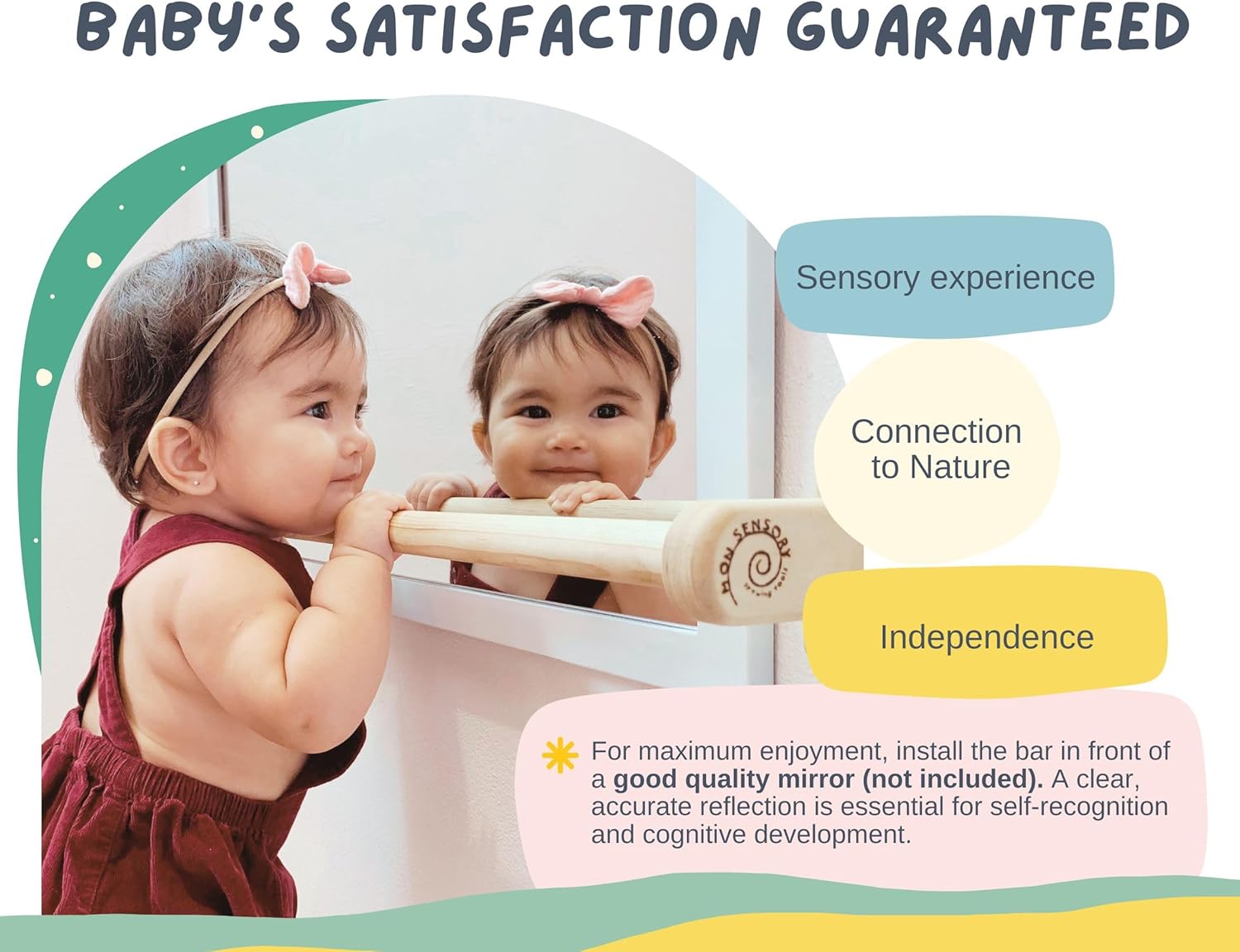 325 in Montessori Pull Up Bar for Babies