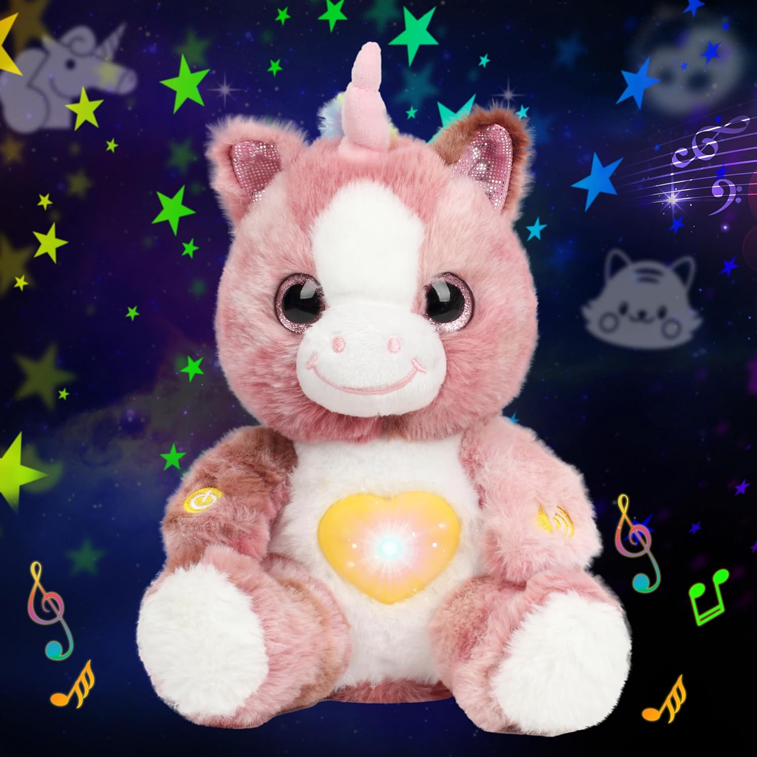 Cuteoy Plush Unicorn Star Projector Night Light 1