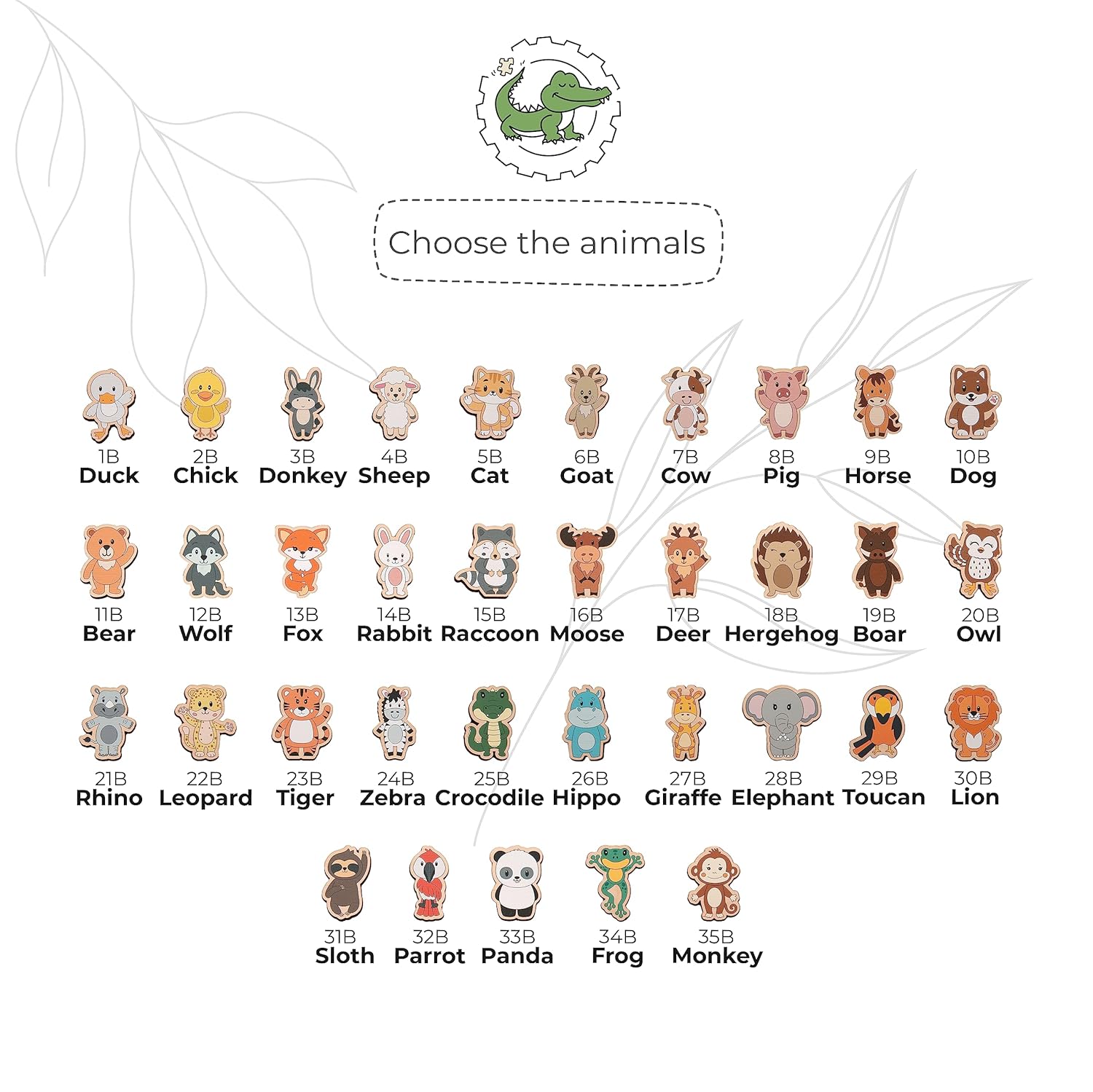 Personalized Baby Puzzle with Animal Figurines