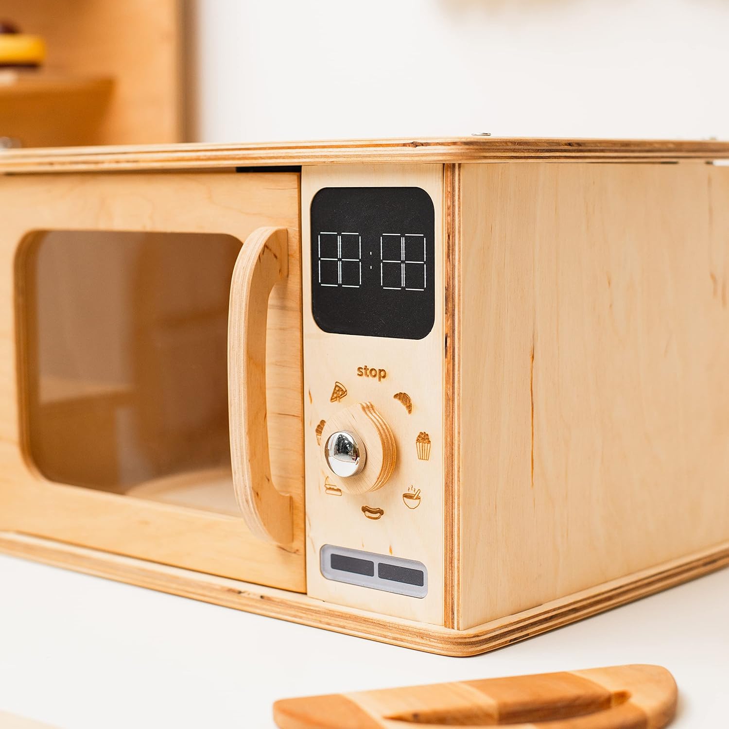 Enjoy The Wood Wooden Microwave Toy for Toddlers