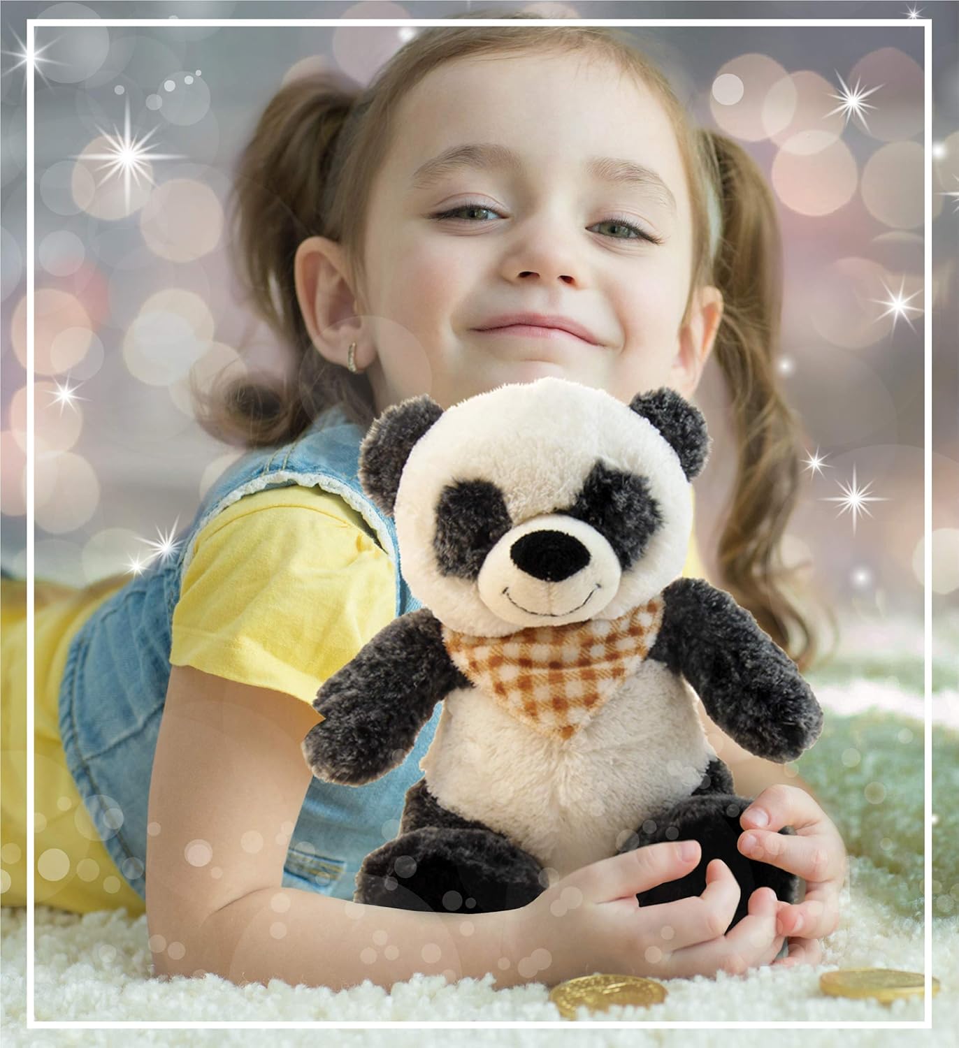 DolliBu Plush Panda Bear Stuffed Animal 8 Inch