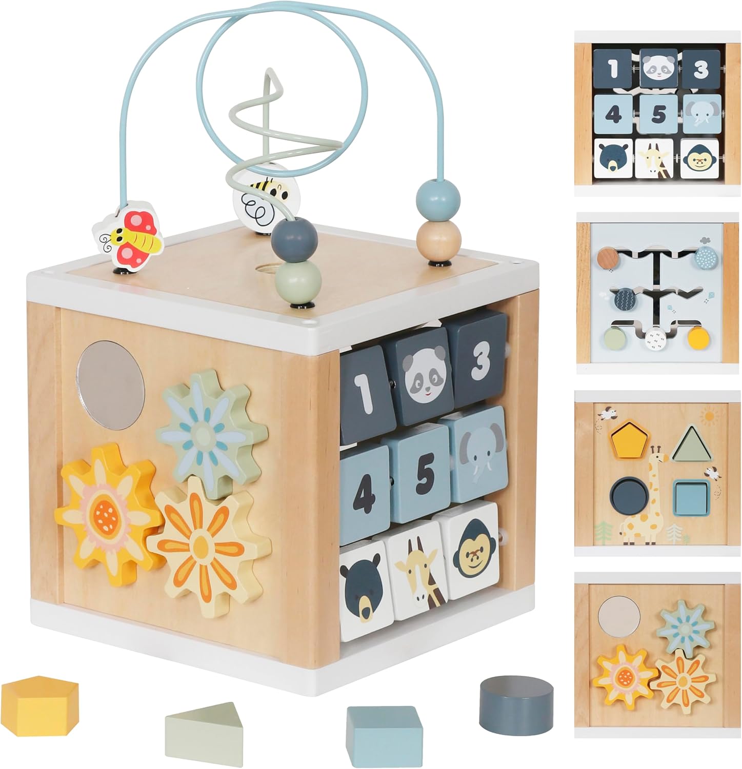 Touch Us Wooden Activity Cube 6-in-1 Montessori Toy