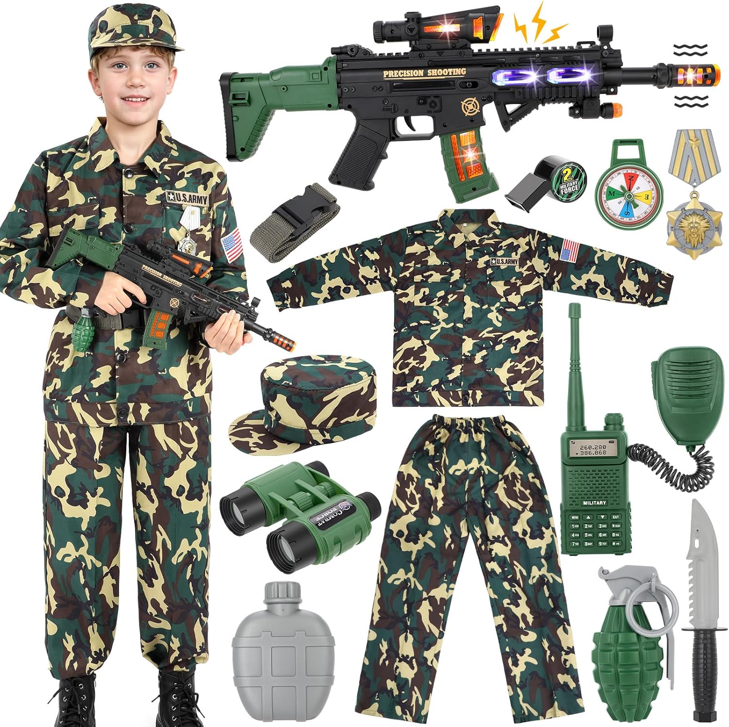 GIFTINBOX Kids Army Costume for Boys Halloween