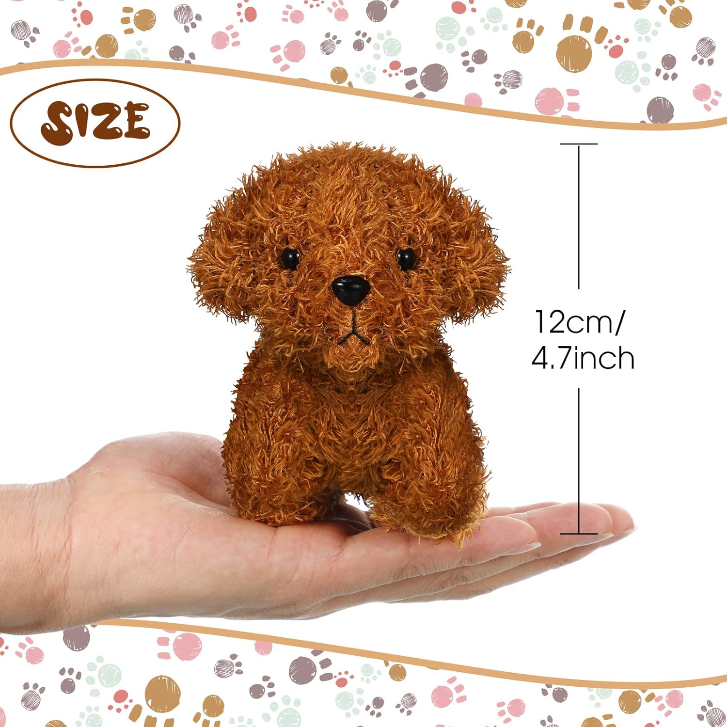 Skylety 12-Pack Mini Shaggy Dog Plush Toys