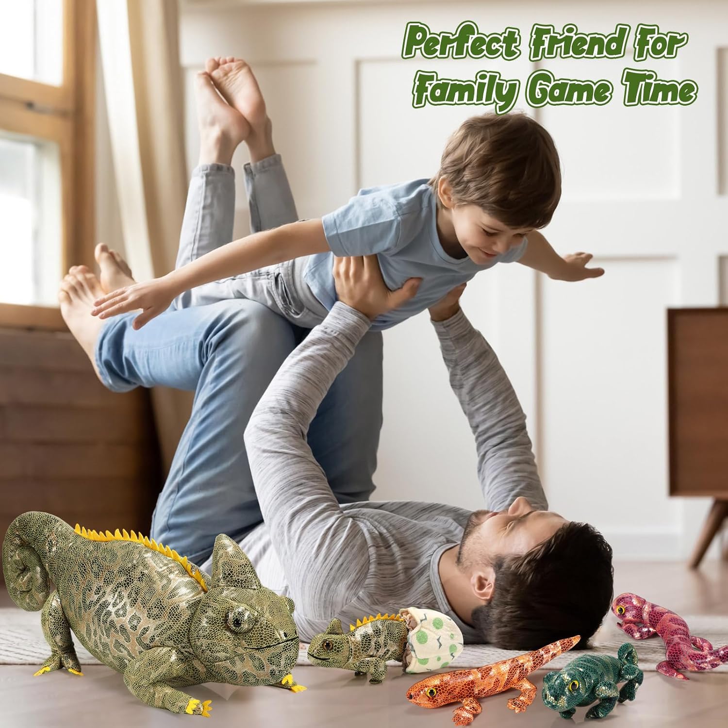 Lenwen 5 Pieces Chameleon Plush Toy Set