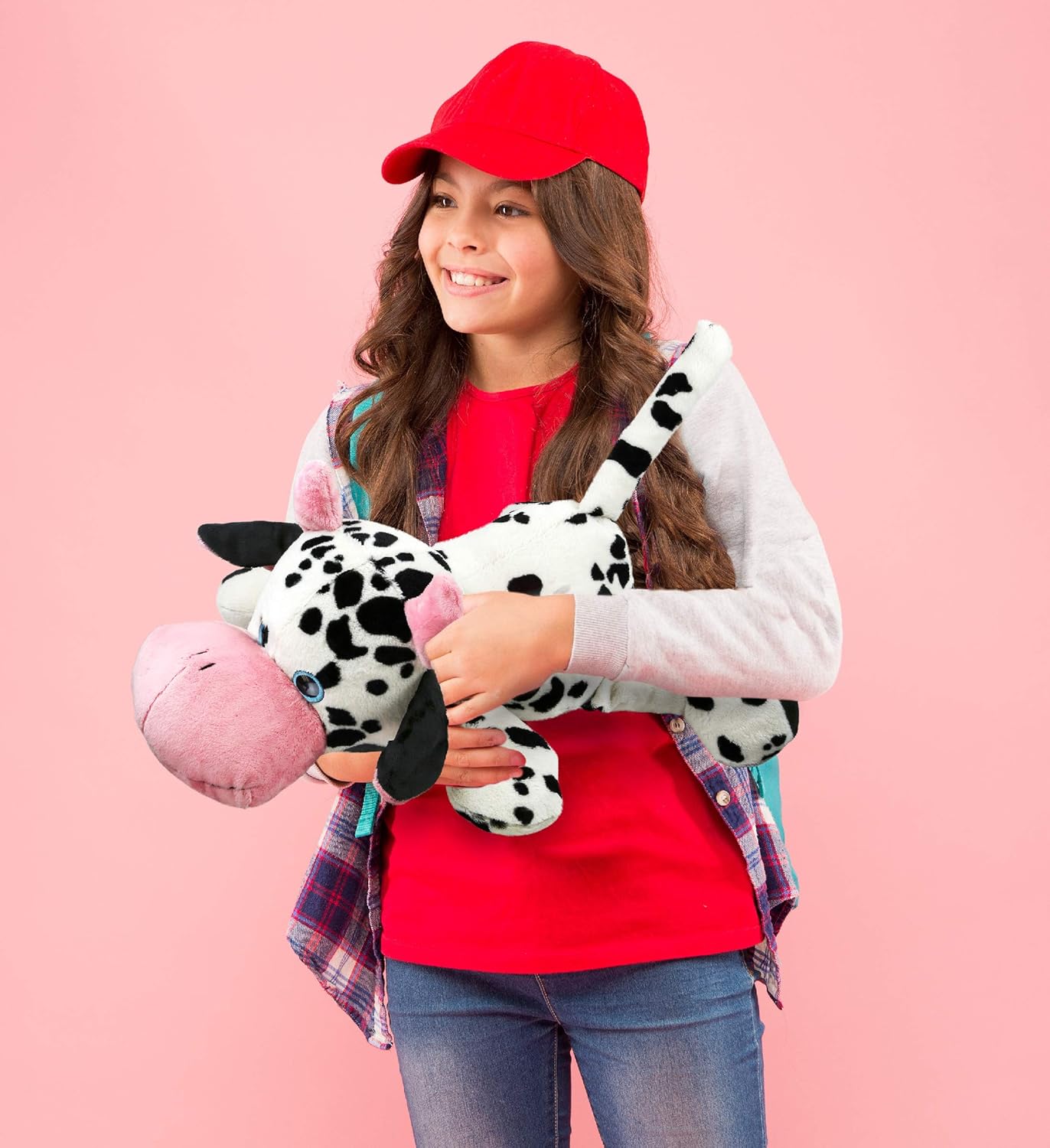 DolliBu Plush Cow Pillow 27 Inch Huggable