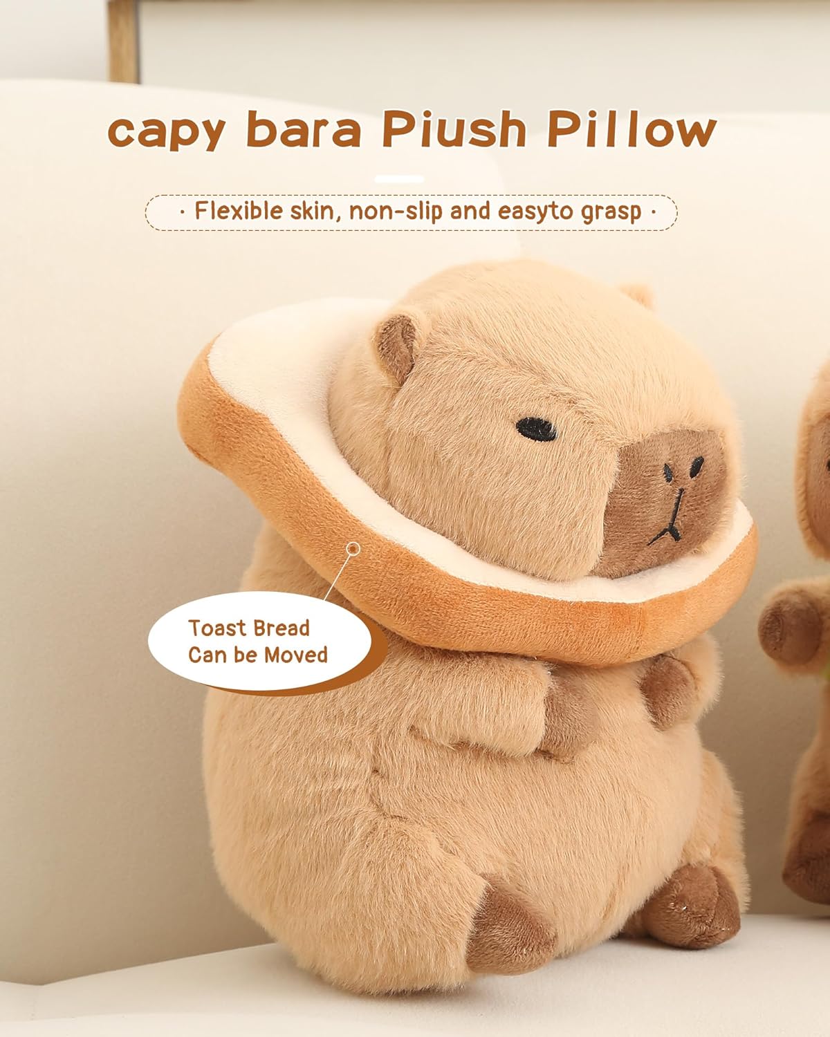 Bestsea Cute Capybara Plush Pillow 12 Inch