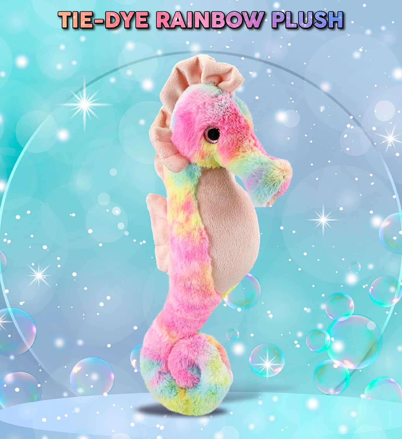 DolliBu Rainbow Seahorse Plush 15 Inches