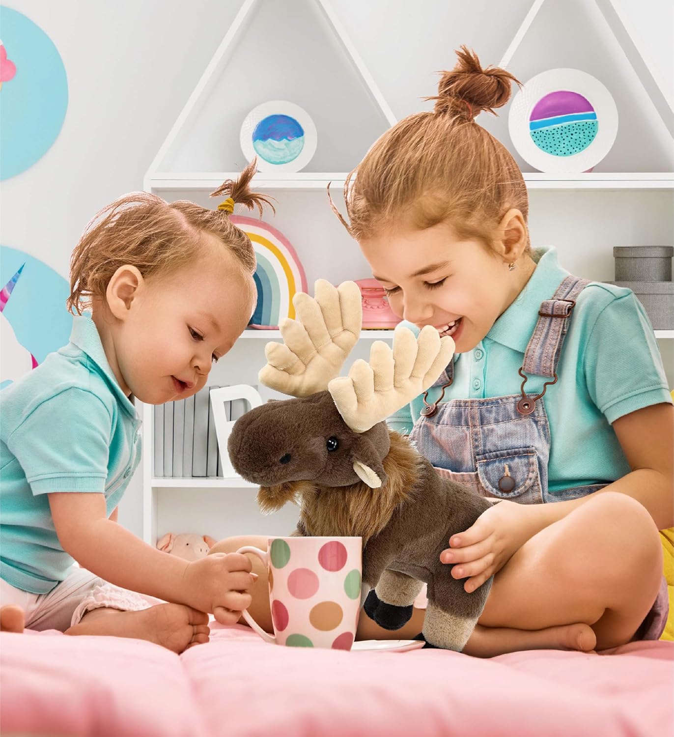 DolliBu Standing Moose Plush Toy - 8 Inches