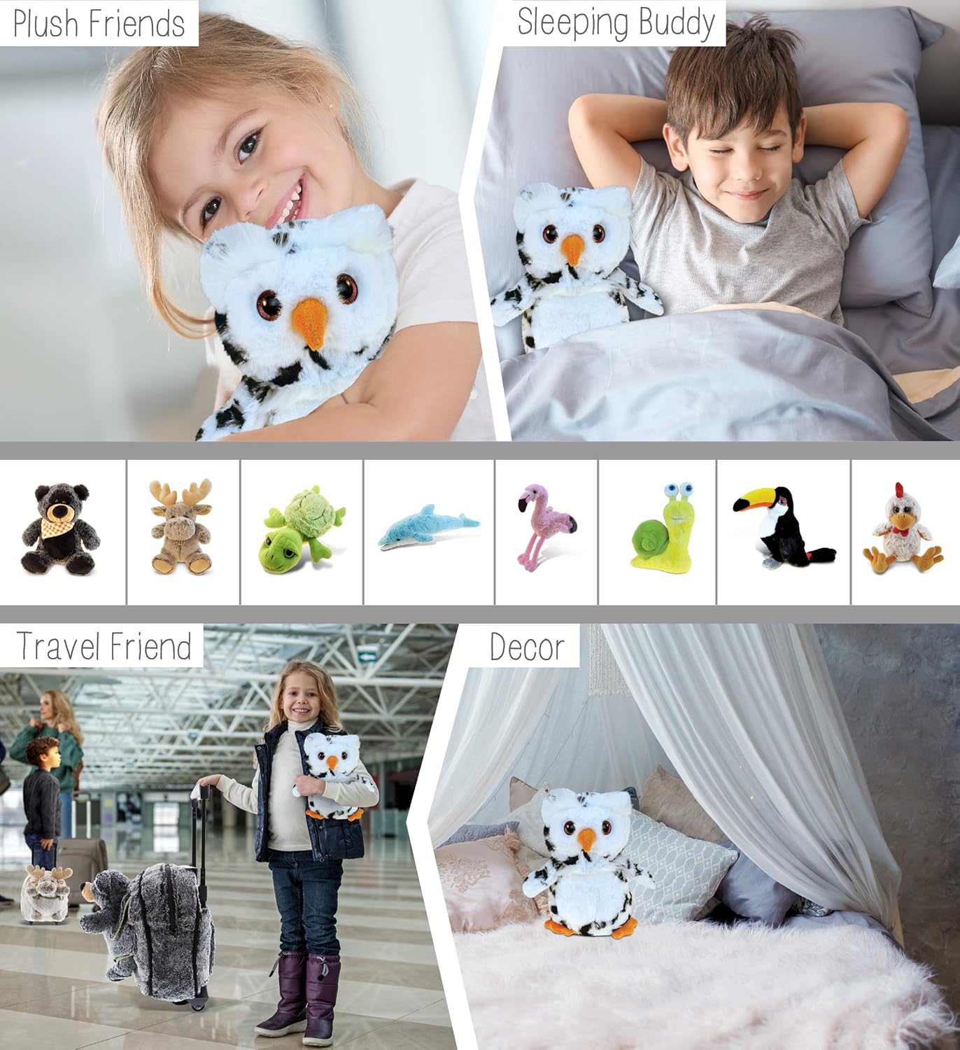 Puzzled DolliBu Plush Owl Toy - Soft Huggable 85 Inch