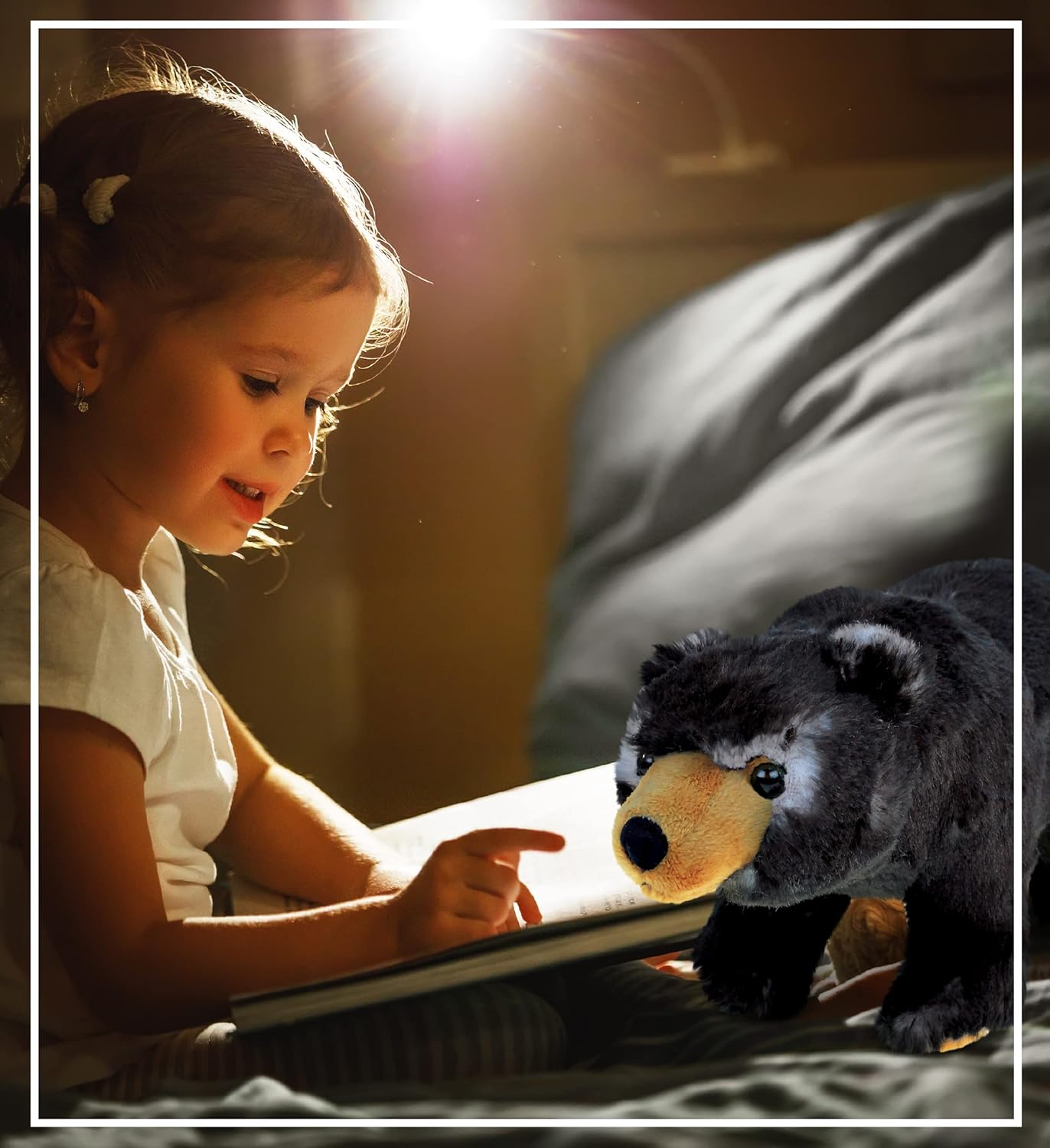 DolliBu Standing Black Bear Plush Stuffed Animal - 11 Inch