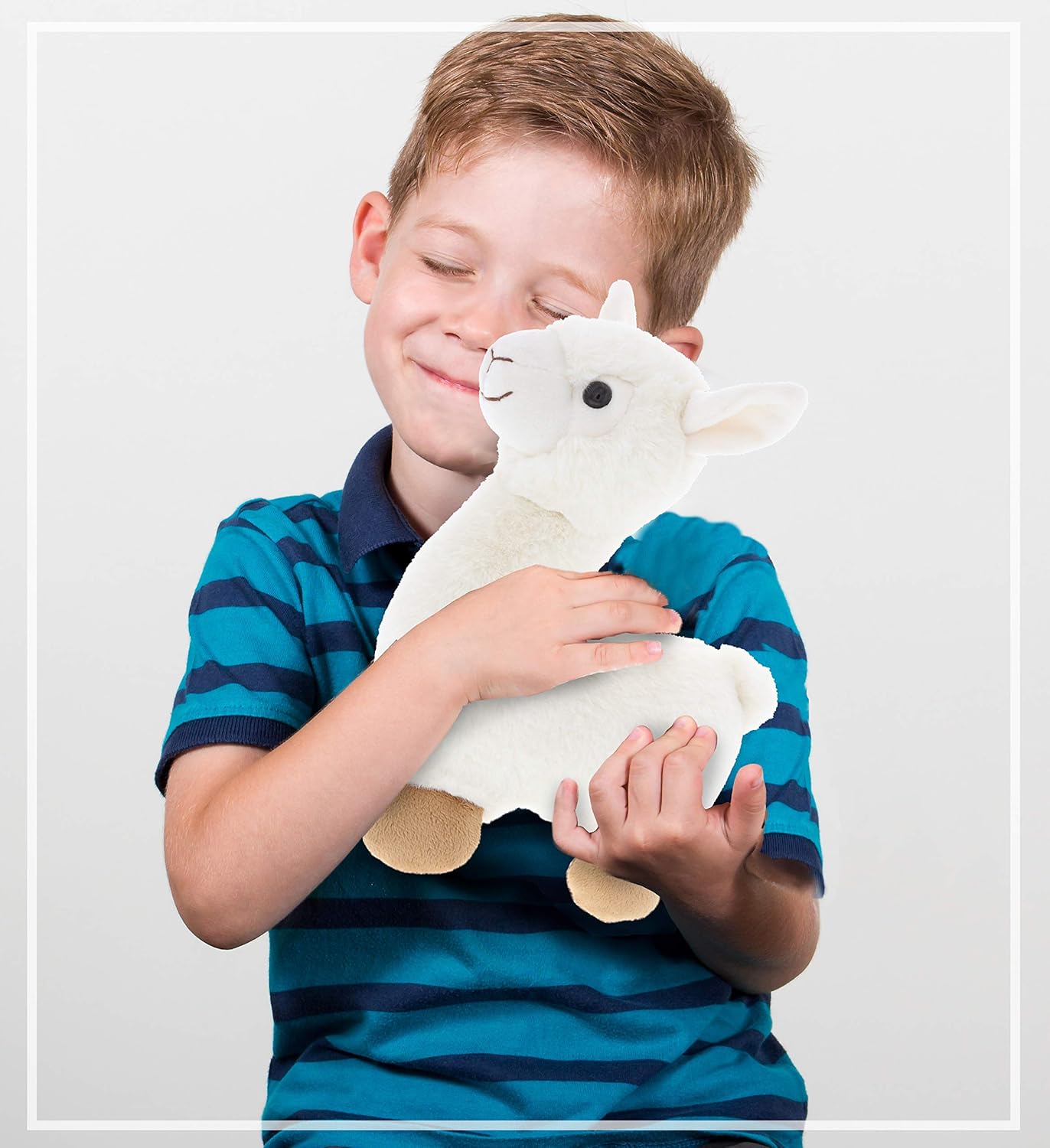 DolliBu White Llama Plush Stuffed Animal 11 Inches
