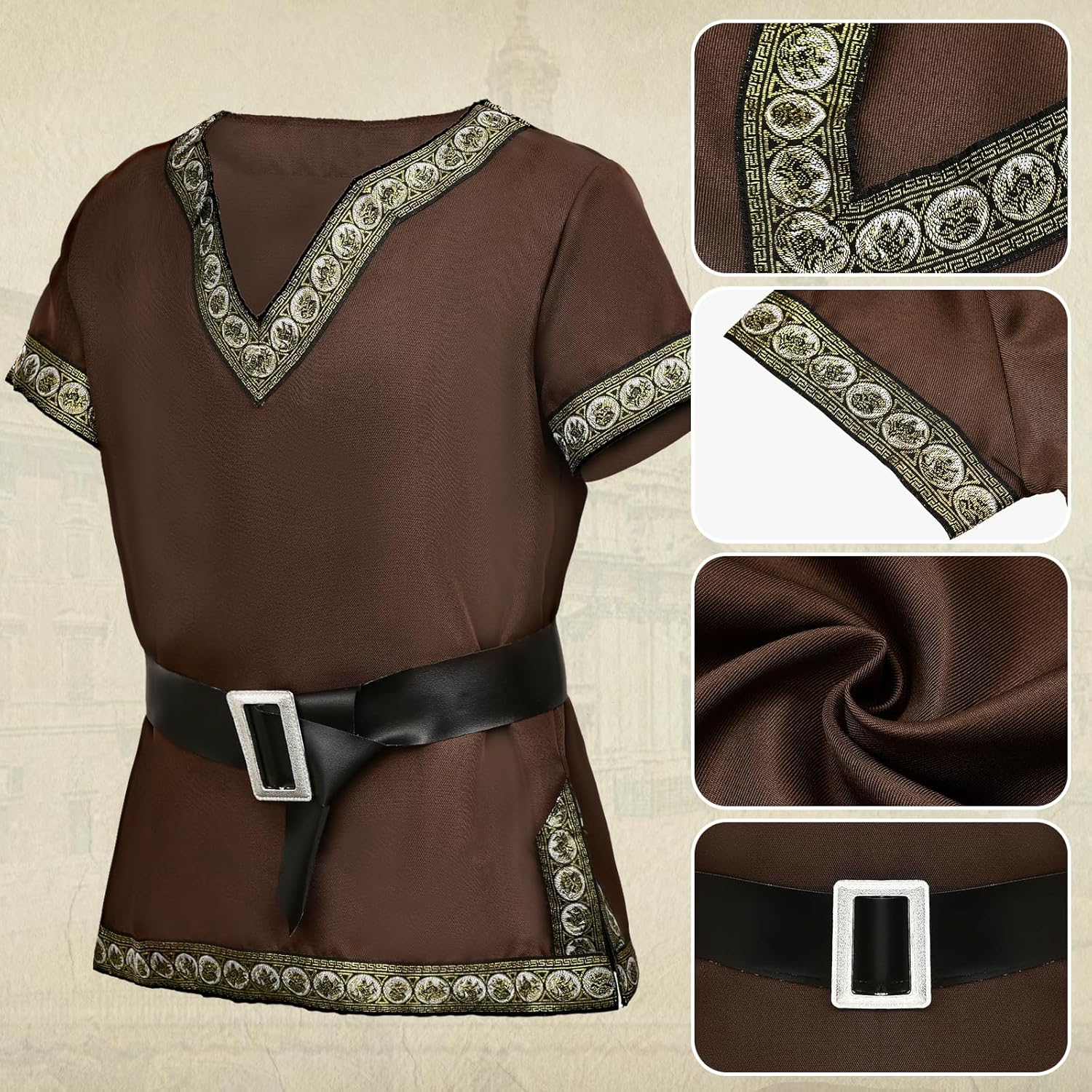 GC Boys Medieval Costume Set with Cloak and Belt