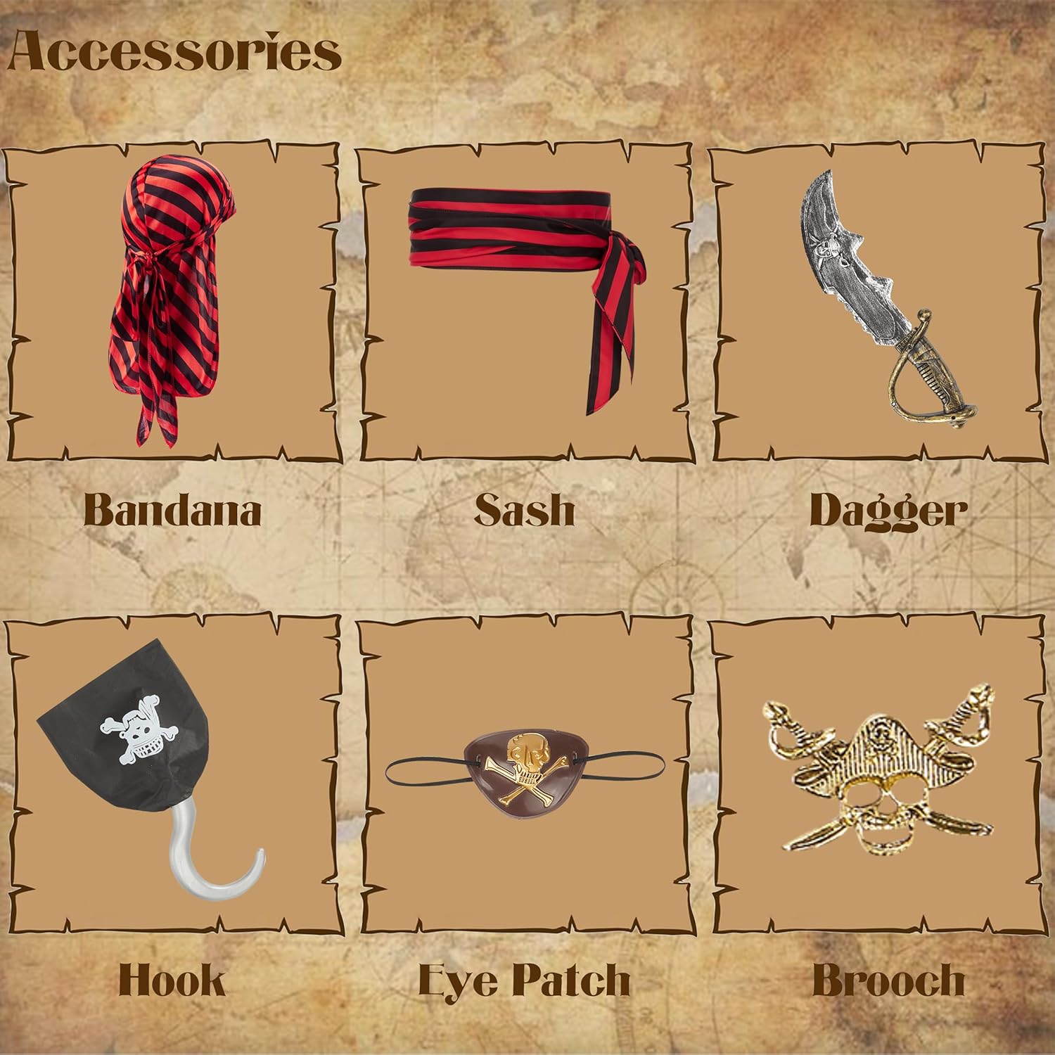 Kid Pirate Costume with Accessories for Halloween