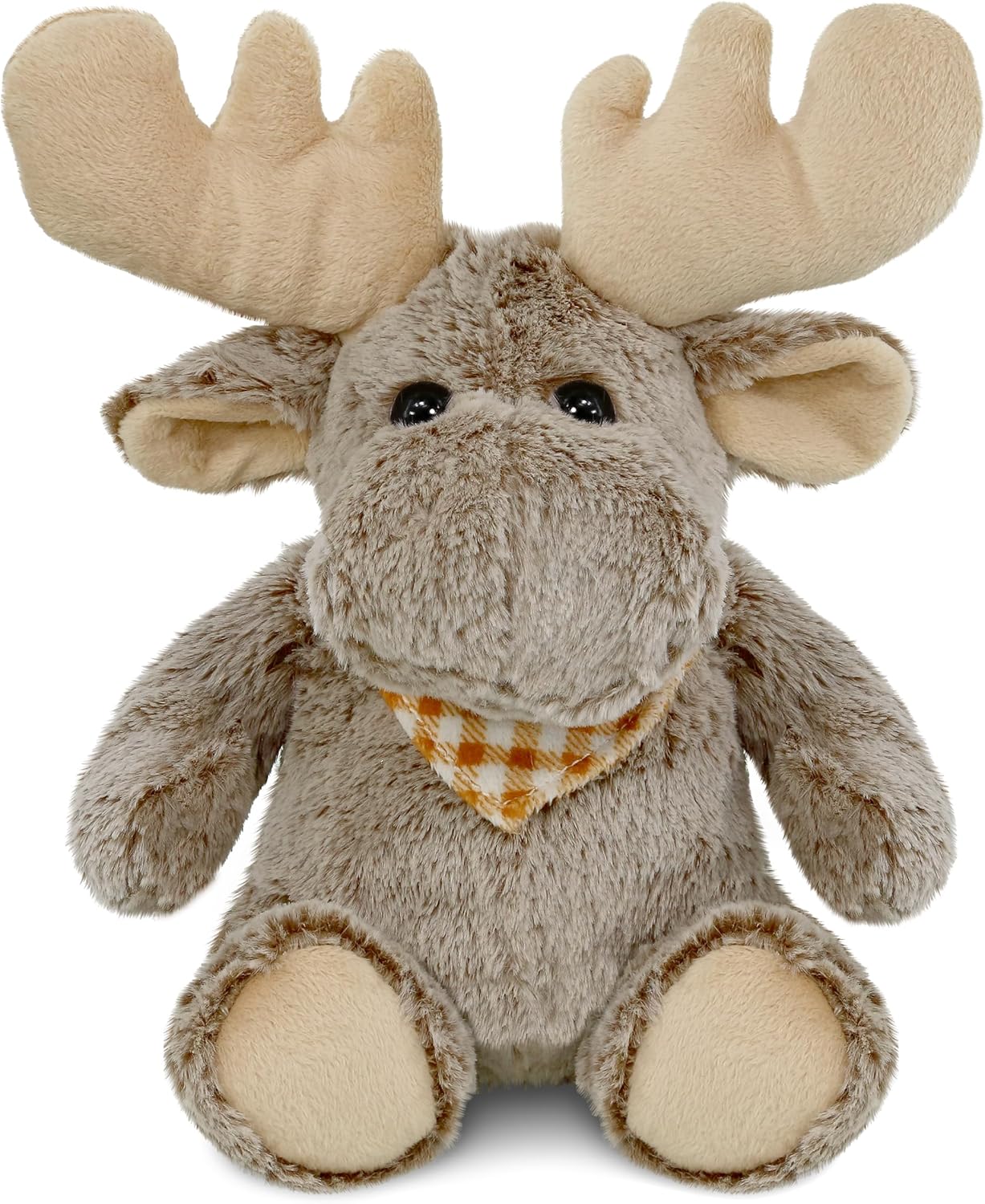 DolliBu Brown Sitting Moose Plush - 11 Inches