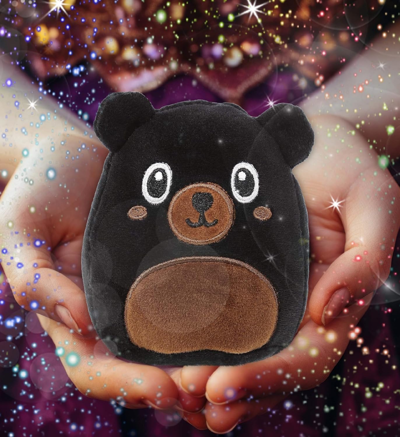 DolliBu Snug Mooshies Black Bear Plush Toy - 4 Inch