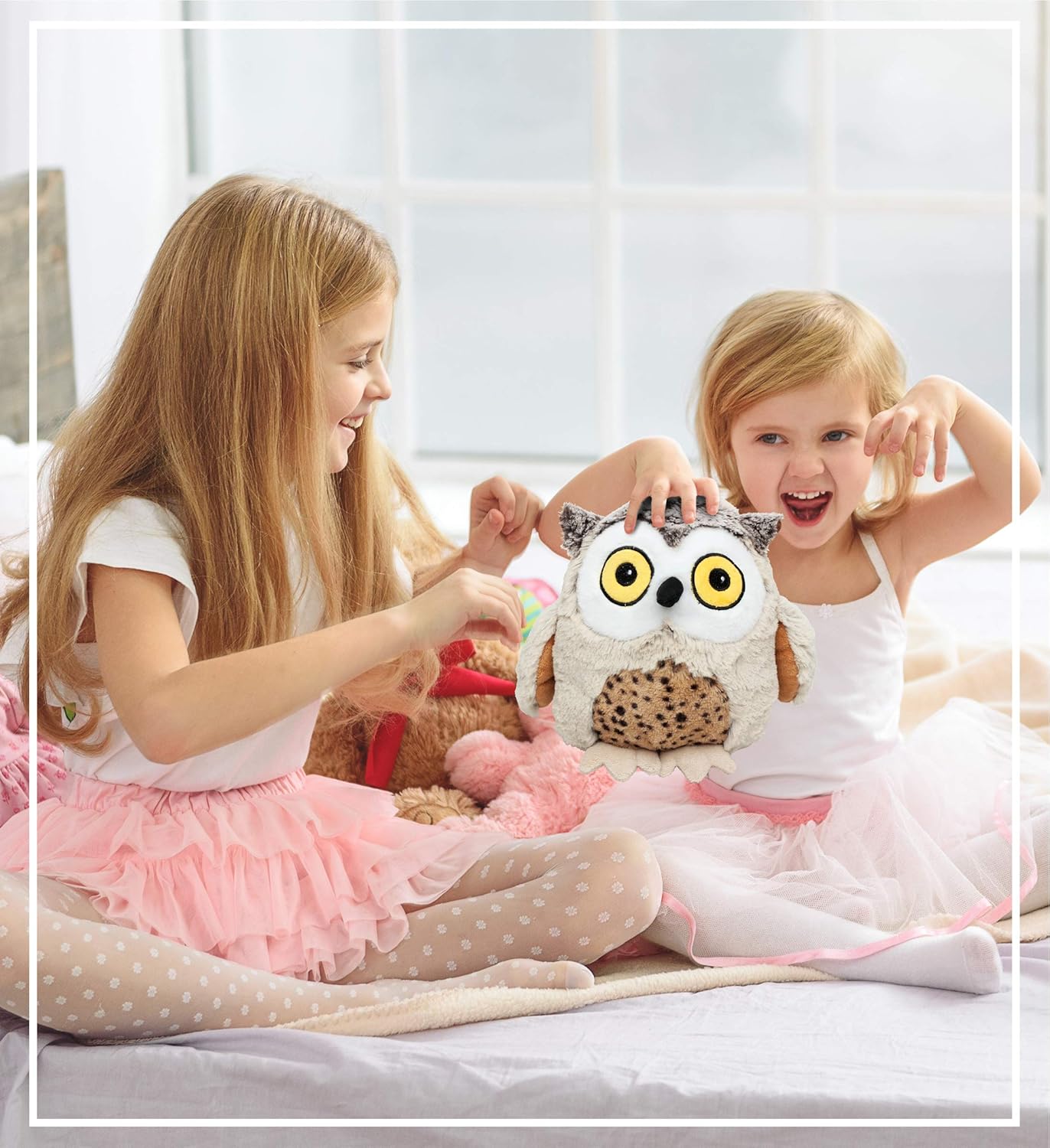 DolliBu Plush Owl Stuffed Animal - 8 Inch Huggable Brown Owl Toy