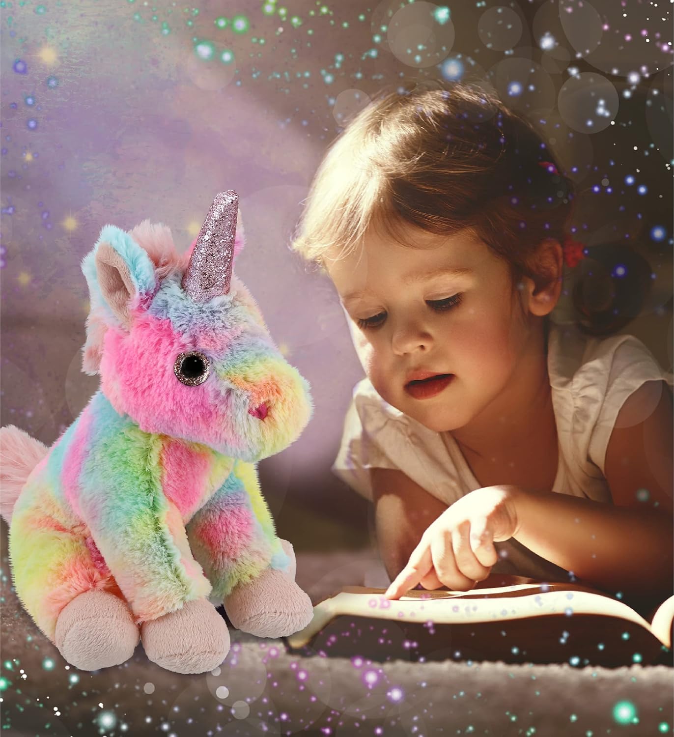 DolliBu Rainbow Unicorn Stuffed Animal 9 Inch