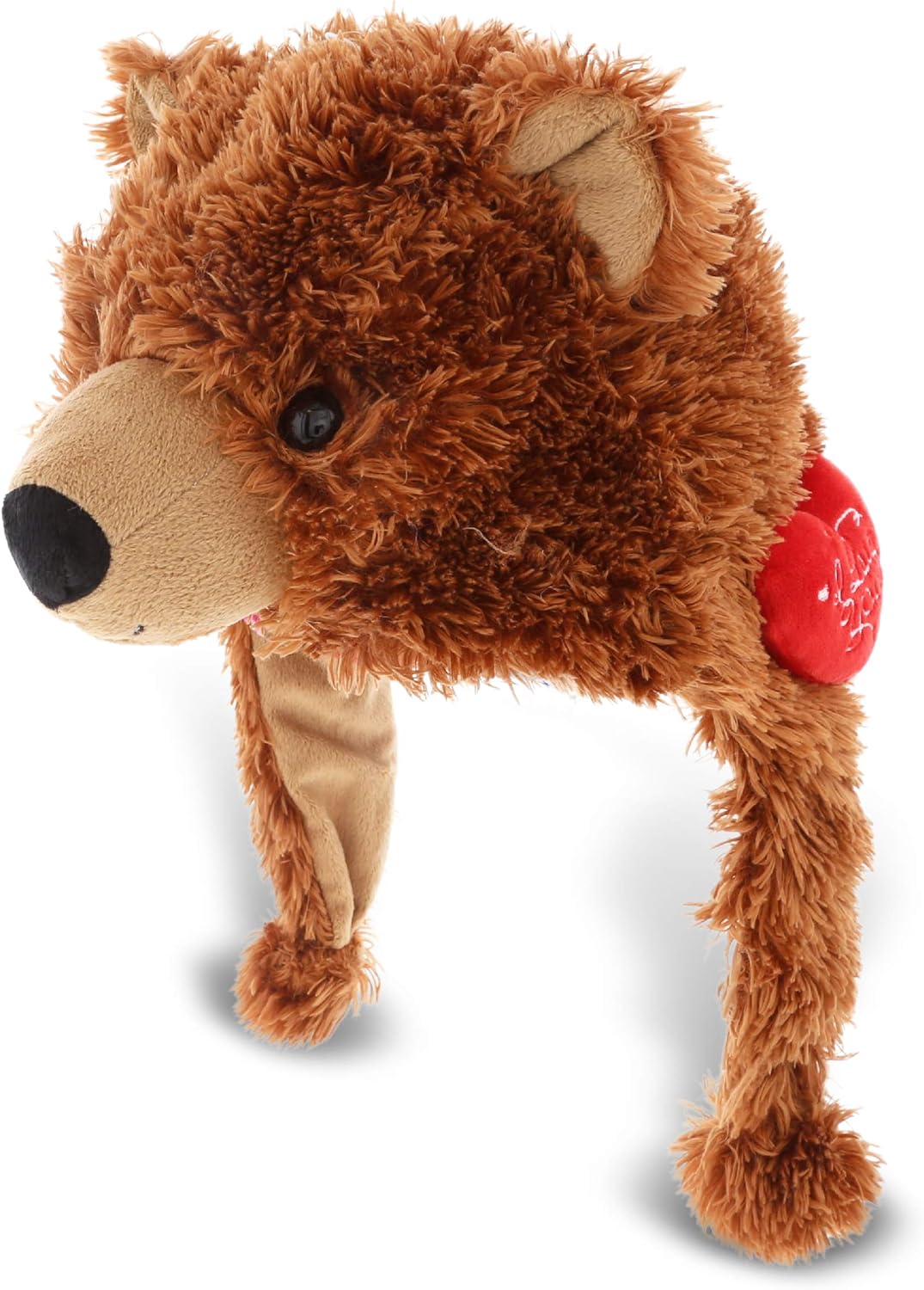 DolliBu I Love You Grizzly Bear Plush Hat - 16 Inches